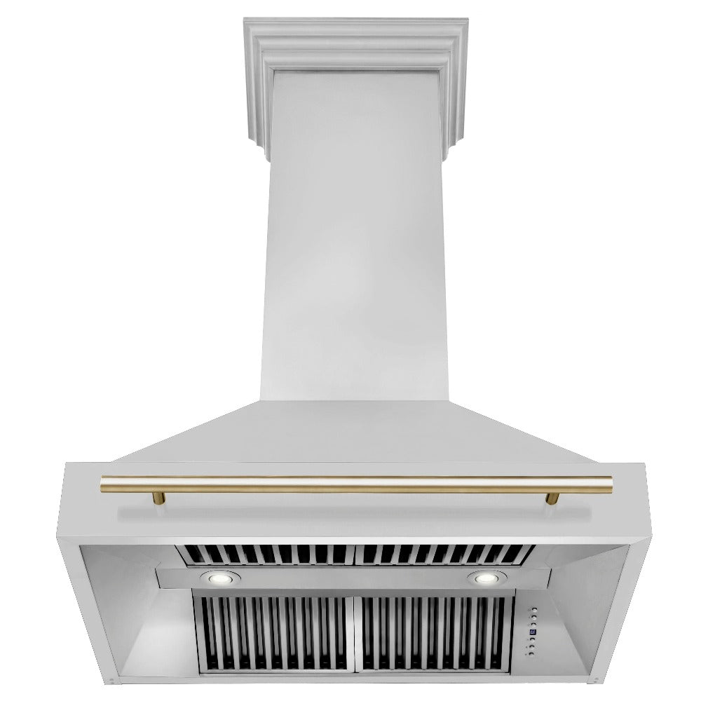 ZLINE Autograph Edition 36 Inch Stainless Steel Kitchen Package - Dual Fuel Range, Range Hood, Dishwasher & Refrigerator with Polished Gold Accents (4KAPR RARHDWM36 G) | Premium Luxury Kitchen Appliances for Modern Homes & Chef-Inspired Cooking