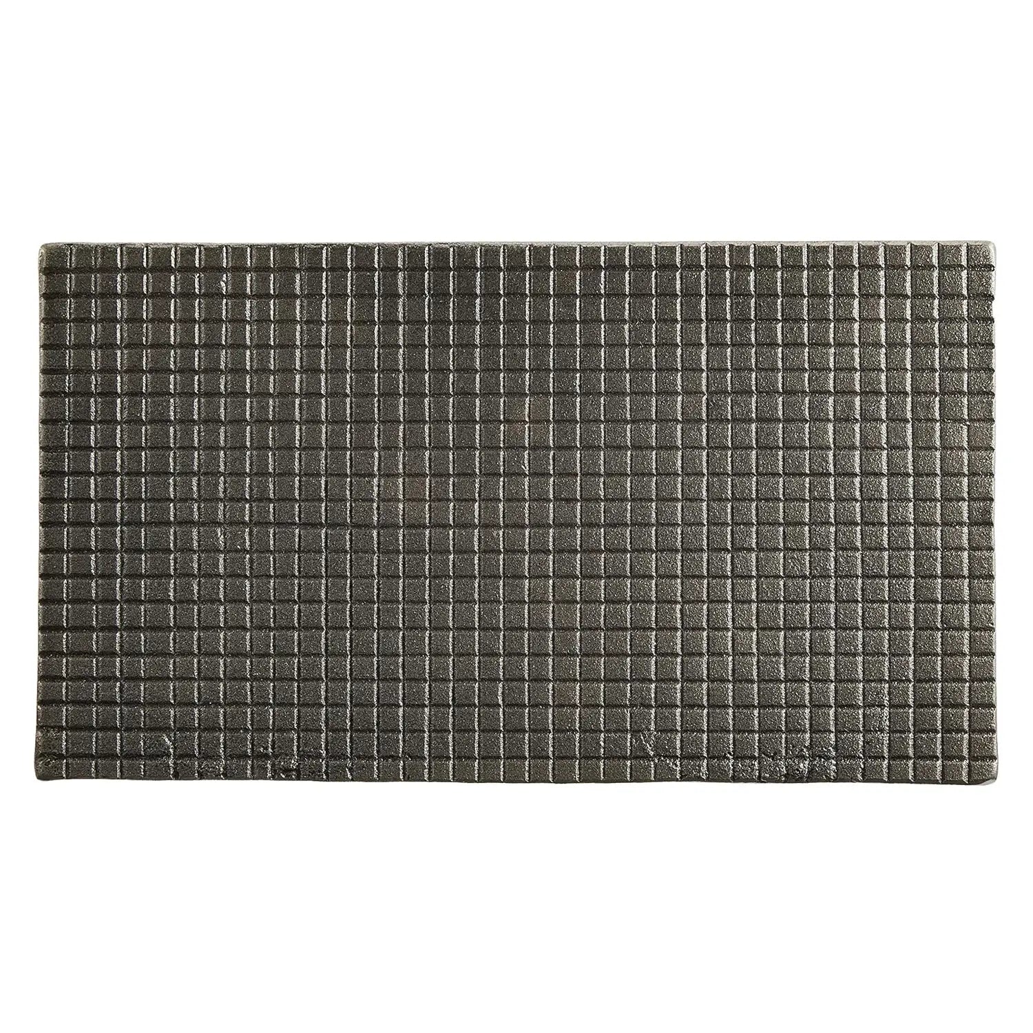 Asahi Chuzo Cast Iron Rectangular Bacon Press Checkered - Heavy Duty Grill Weight for Perfectly Cooked Bacon, Burgers & Sandwiches - Ideal for BBQ, Griddle & Stovetop Cooking