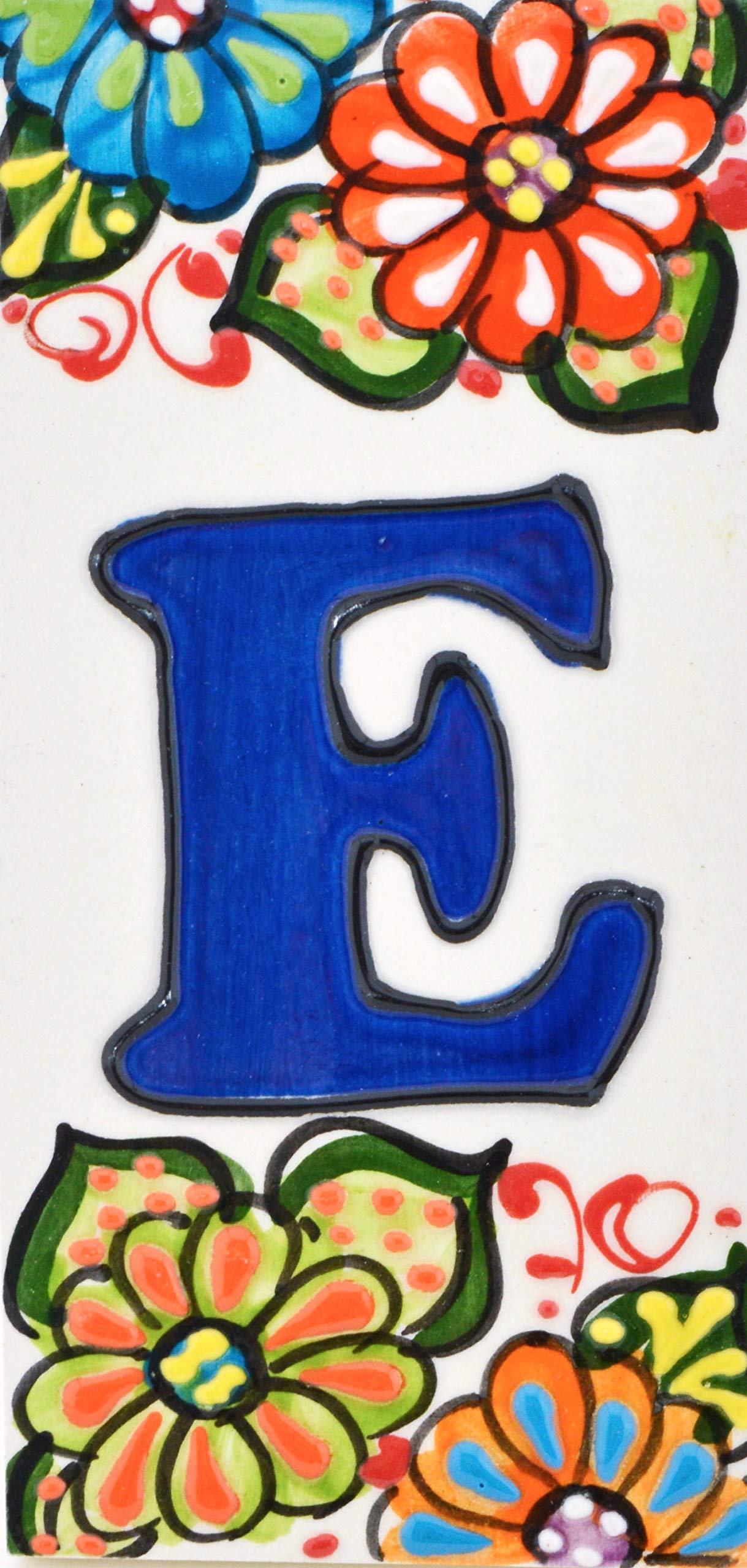 6 Inch Handpainted House Letter Tiles - Custom Address Signs, Names & Numbers for Home & Garden Decor - Durable Outdoor Address Plaques (Letter 