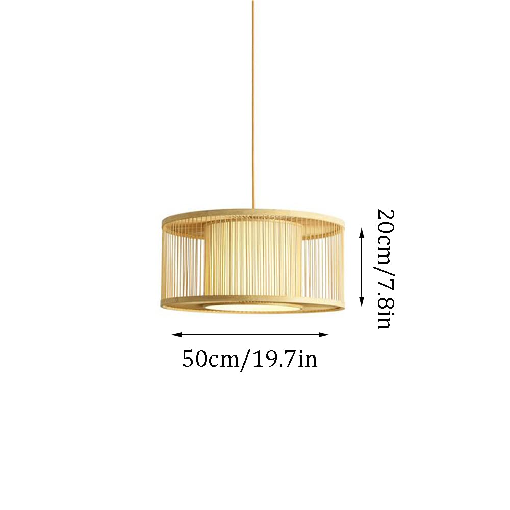 Birdcage Bamboo Chandelier - Handwoven Rattan Wicker Pendant Light with Natural Woven Lampshade | Eco-Friendly Restaurant, Bar & Home Decor Lighting | Perfect for Boho, Coastal & Tropical Interior Design