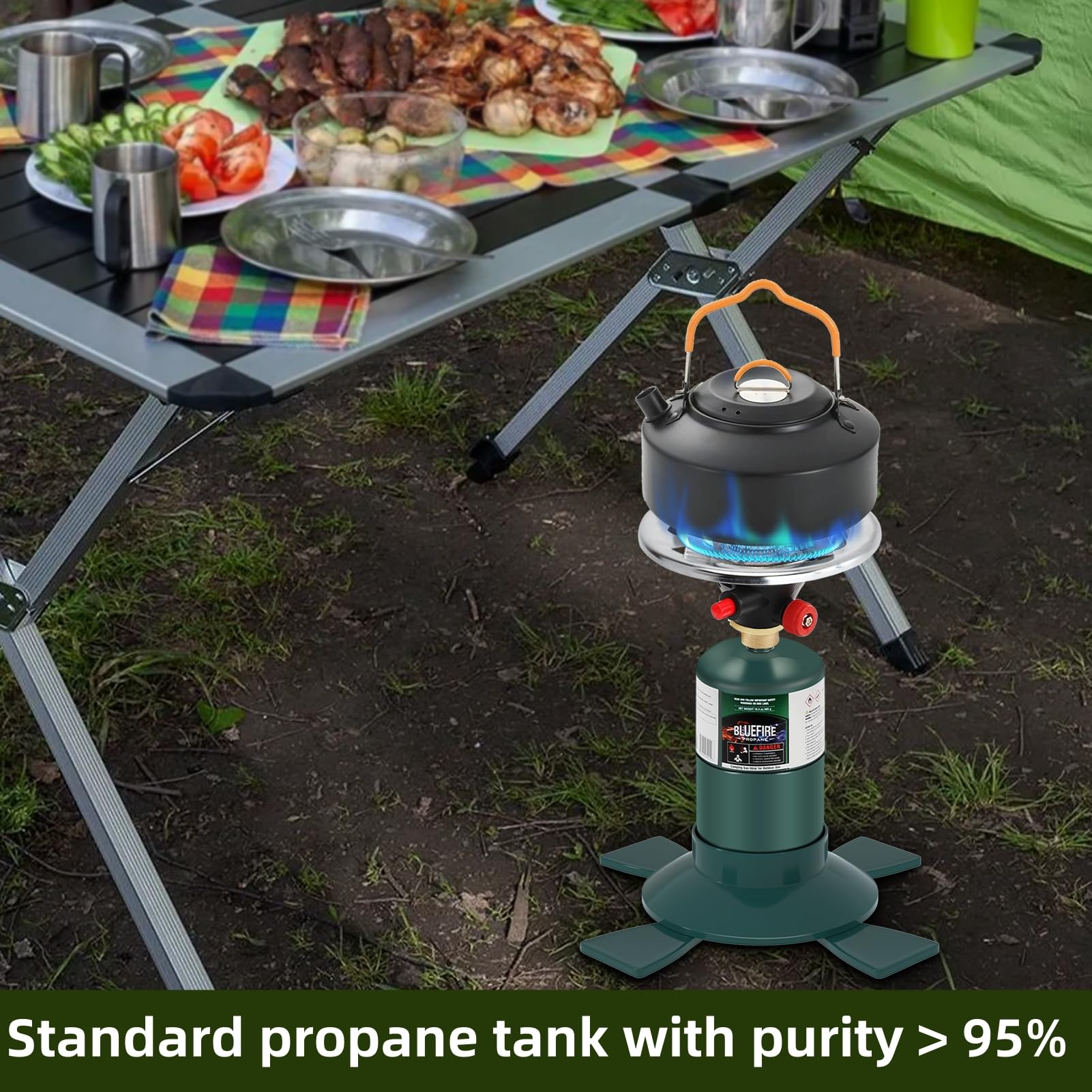 1lb Propane Tank (4 Pack) - Small Propane Cylinder for Camping Stove, Torch, Lamp, Heater & Gas Burner | Portable Fuel Replacement for Outdoor Cooking, Grilling & Emergency Use