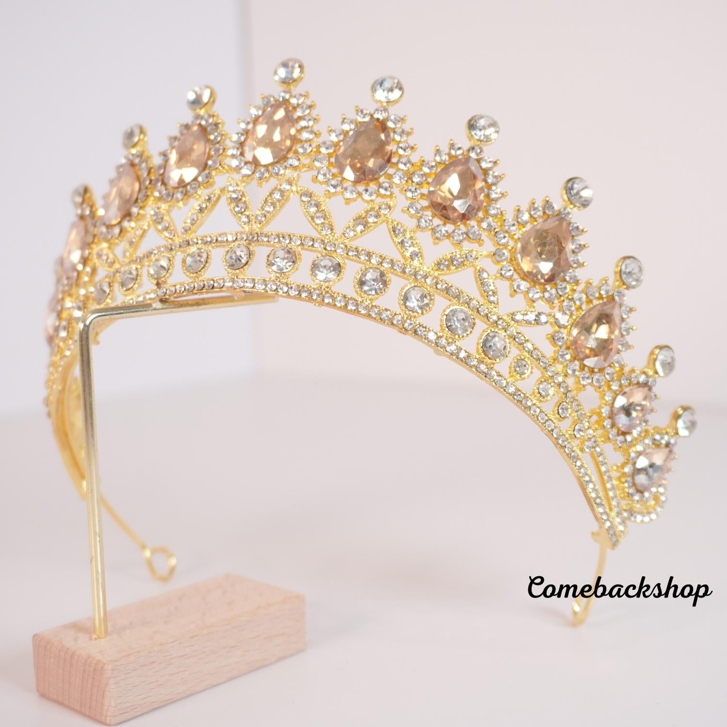 Sparkling Rhinestone Queen Tiara & Princess Crown for Women - Elegant Gold Headband for Weddings, Prom, Bridal Party, Birthday, Halloween Costume & Christmas Gifts - Perfect for Royal-Themed Events & Special Occasions