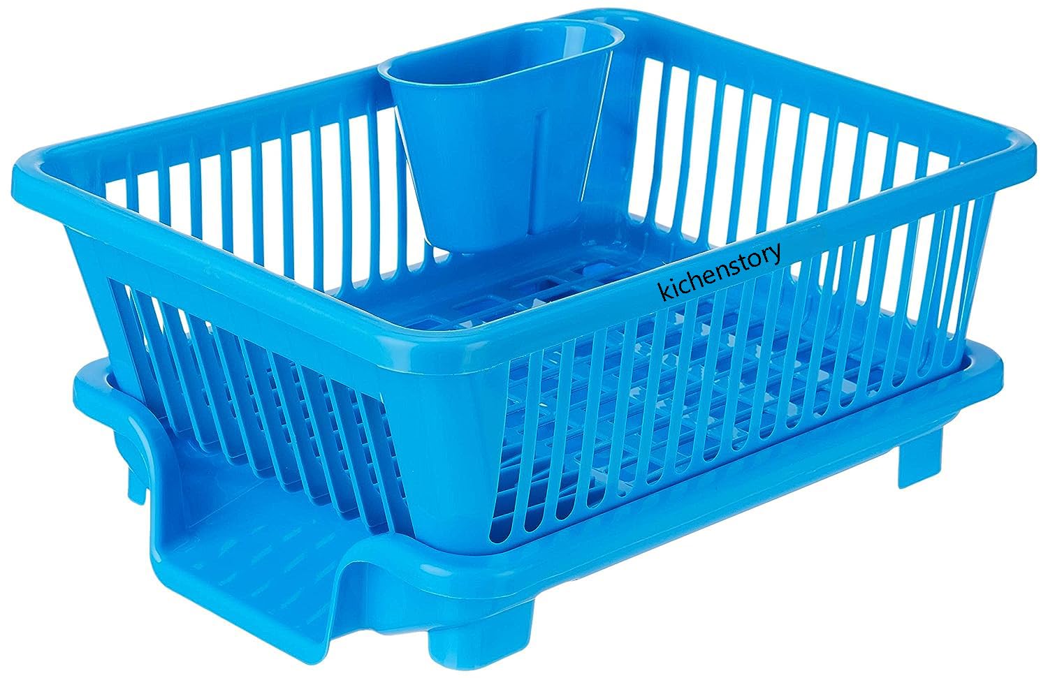 Unbreakable Kitchen Sink Dish Drying Rack - Blue for Countertop Storage