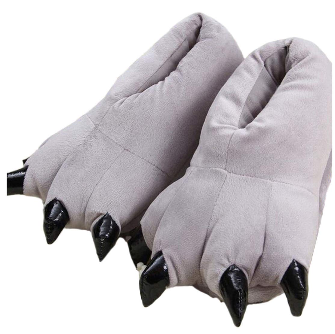 **Cozy Dinosaur Paw Slippers for Adults - Plush Animal Claw House Shoes for Warm Indoor Comfort - Perfect for Winter, Lounge & Cosplay**