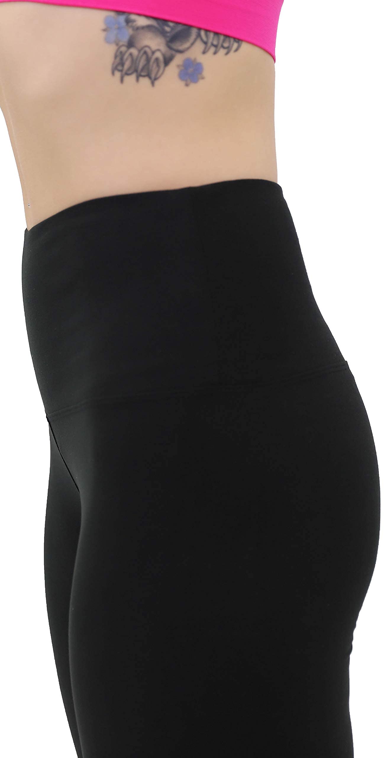 COMFY FOREVER Women's High Waist Tummy Control Leggings - 5' Ankle Length & Capri Pants (Black, XXL) for Yoga, Workout & Everyday Comfort