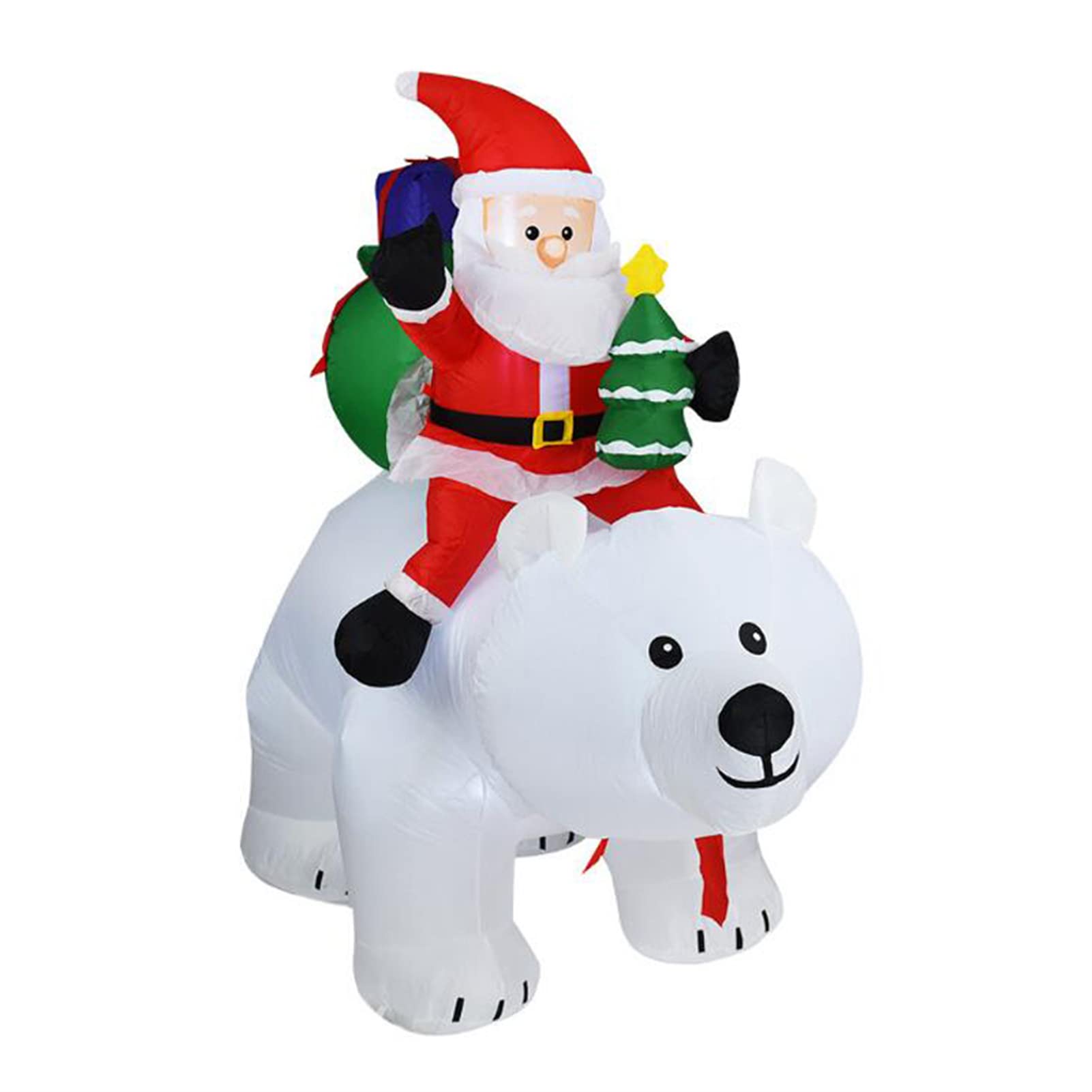 Giant Inflatable Santa Claus Riding Polar Bear with Shaking Head - Christmas Inflatable Decor for Home, Outdoor, Yard & Garden - Perfect for Holiday Parties, Neighborhood Displays & Festive Lighting