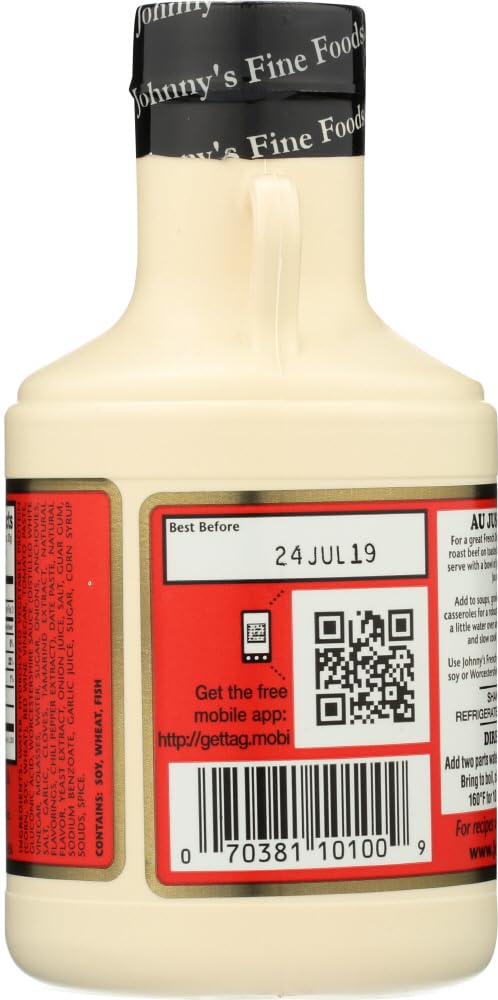 Johnny's Fine Foods Au Jus French Dip Sauce, 8 Fl Oz (Pack of 4) - Perfect for Sandwiches, Roast Beef, and Home Cooking
