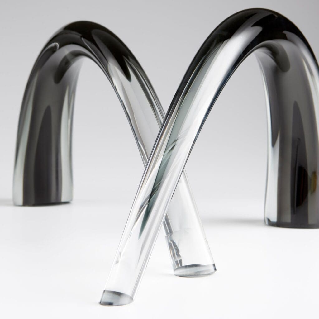 Cyan Design 10896 Vault Sculpture - Small Grey & Clear Glass Home Decor for Living Room, Office, or Shelf Display