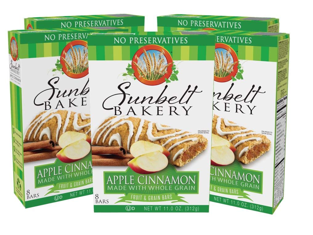 Sunbelt Bakery Apple Cinnamon Fruit & Grain Bars - 5 Boxes (40 Bars Total) | No Preservatives, Non-GMO, Healthy Snack for Breakfast, Hiking & On-the-Go Energy