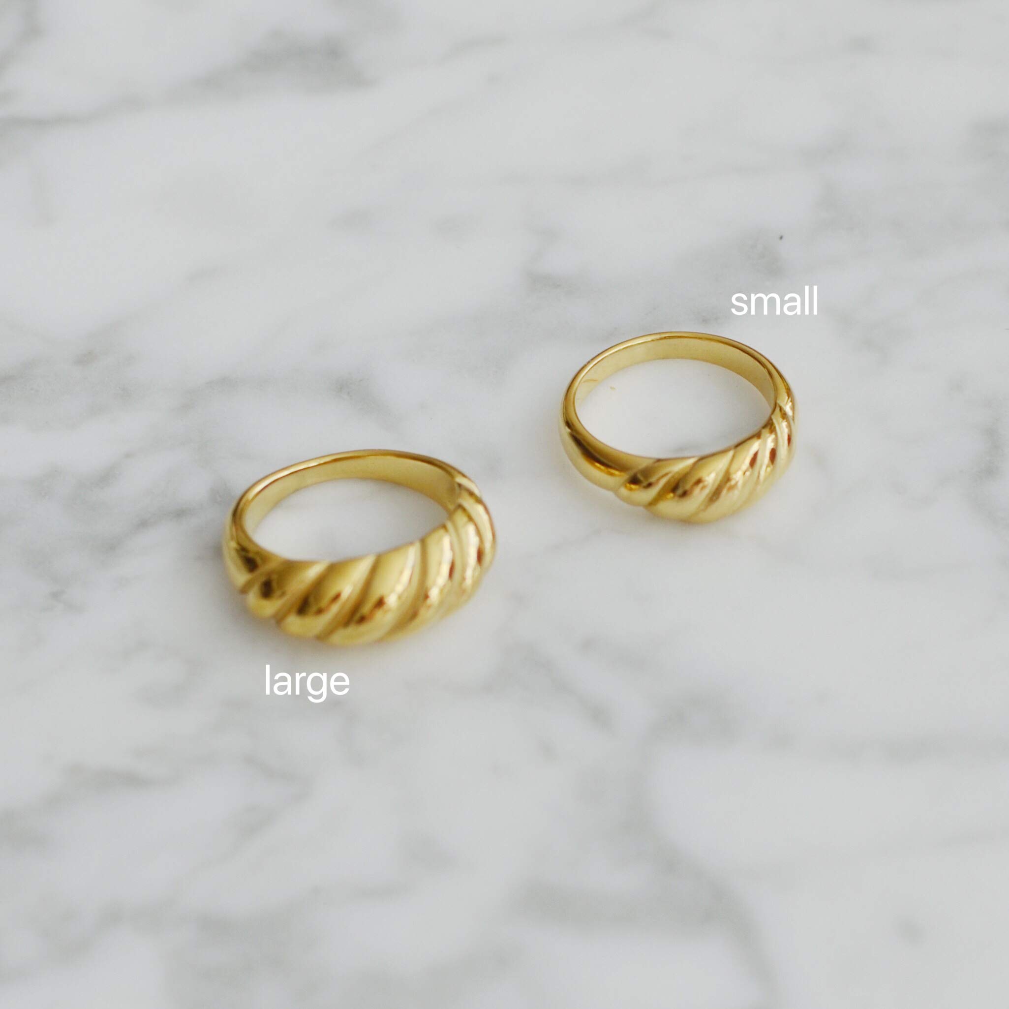 18K Gold Plated Dome Croissant Band Ring - Stackable Minimalist Signet Ring for Women | Elegant Everyday Jewelry for Layering & Gift Giving