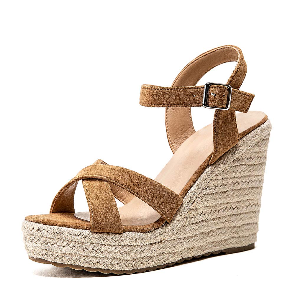 VICKI Women's Platform Wedge Sandals with Ankle Strap - Open Toe Summer Shoes for Women - Perfect for Beach, Vacation, and Casual Outfits