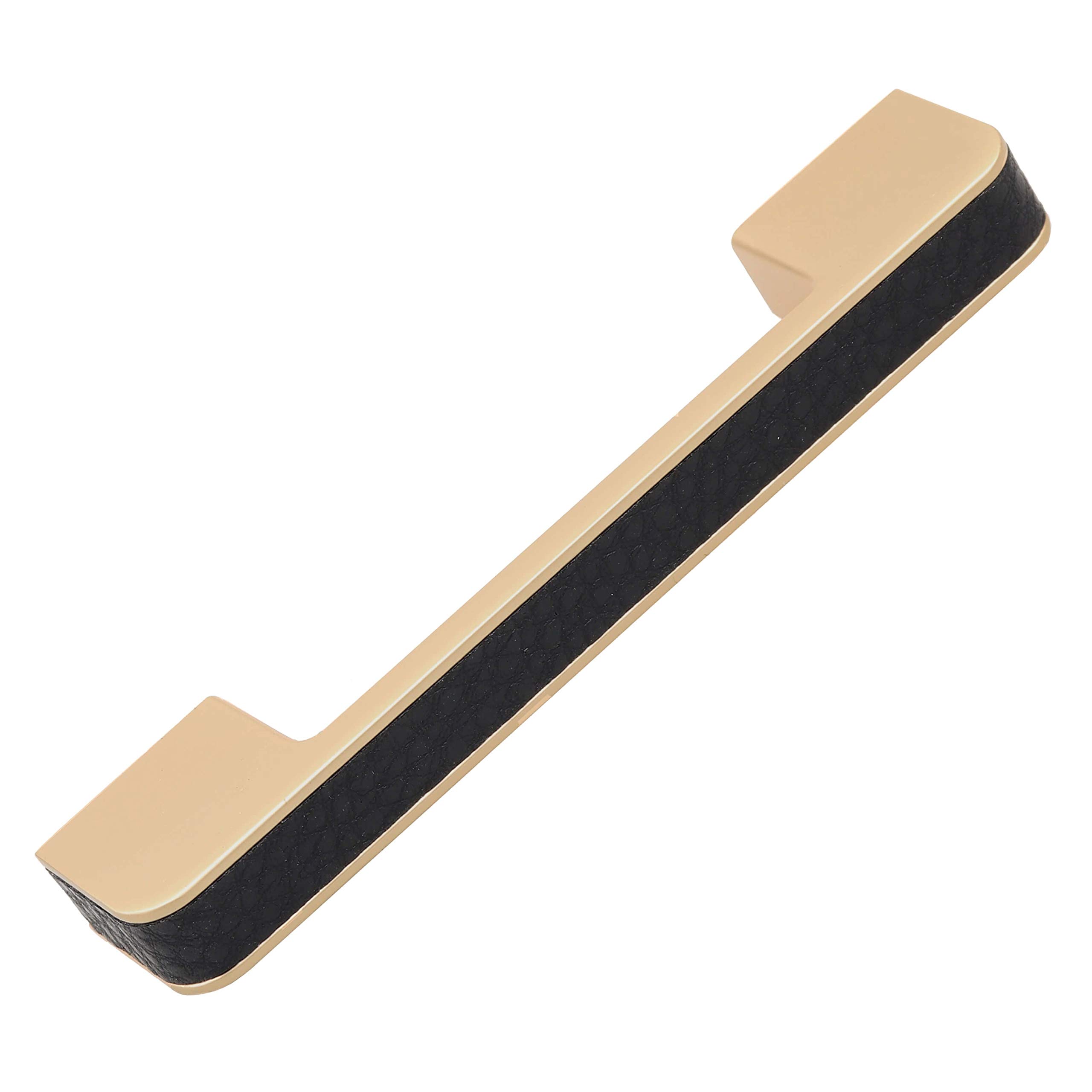 3-3/4 Inch Center Embossed Leather Cabinet Pulls - Pack of 25 - Modern Zinc Gold Finish Hardware - Perfect for Kitchen Cabinets, Dressers & Furniture Drawers
