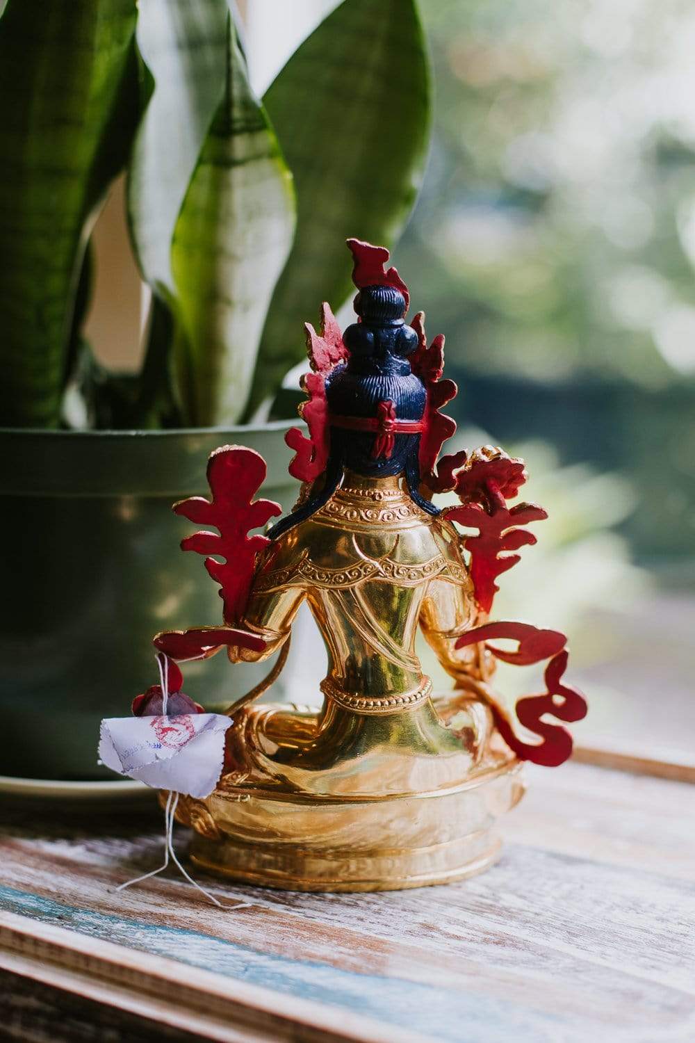 Green Tara Gold Plated Statue - Buddhist Goddess of Compassion Meditation Statue for Home Altar, Office Decor & Spiritual Gift