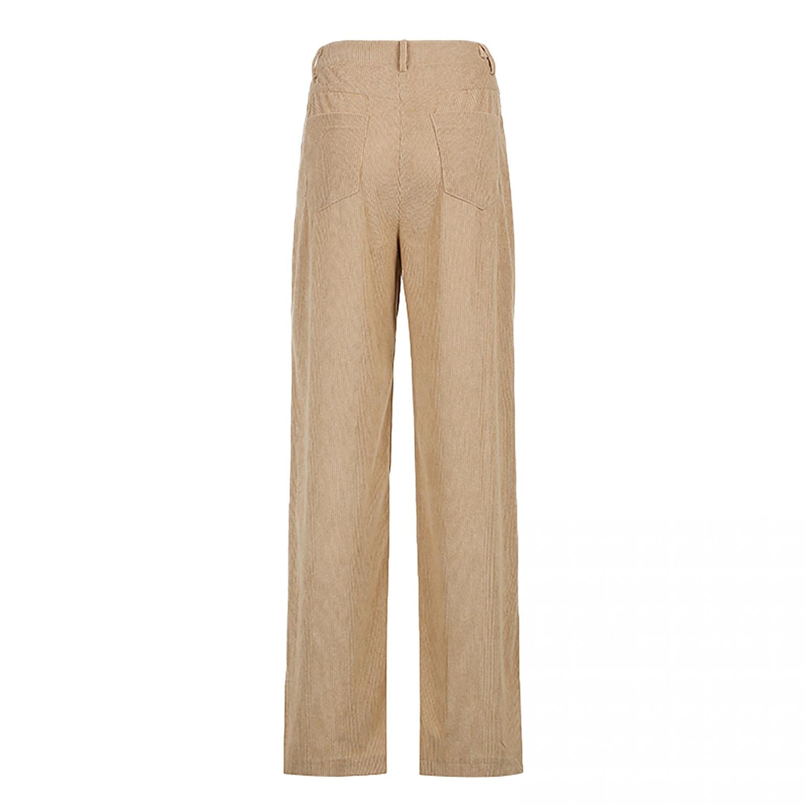 WUAI Women's High Waist Corduroy Pants - Straight Leg Casual Joggers, Baggy Tapered Sweatpants for Streetwear | Perfect for Yoga, Lounge & Everyday Wear