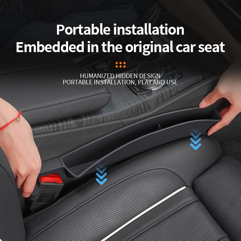 Premium Car Seat Gap Filler & Organizer with Phone Holder - Universal Fit for Cars, SUVs & Trucks (2-Pack, Black) - Prevent Lost Items & Keep Your Vehicle Neat