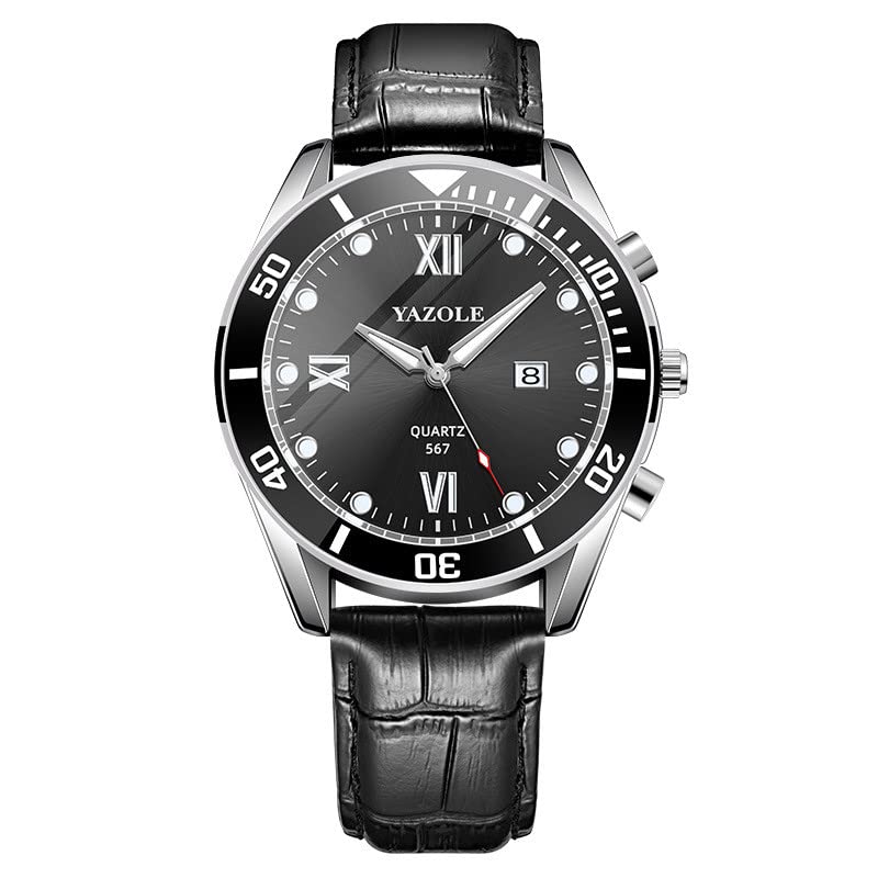 Men's Casual Analog Quartz Watch with Leather Band - Waterproof Business & Dress Wristwatch for Men & Women | Perfect for Office, Dating & Formal Occasions