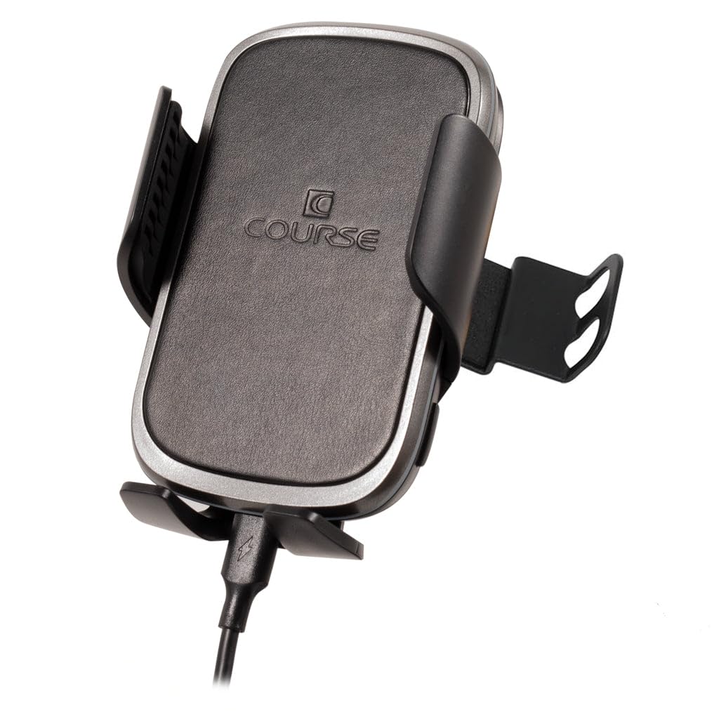 Course Motorsports DirectFit Automatic Gripping Wireless Charging Car Phone Mount Holder for Chevrolet/GMC 1500 (2019+), 2500 & 3500 (2020+) - Fast Charging Phone Stand for Truck & SUV (Black) - Perfect for Road Trips, Commuting & Hands-Free Navigation