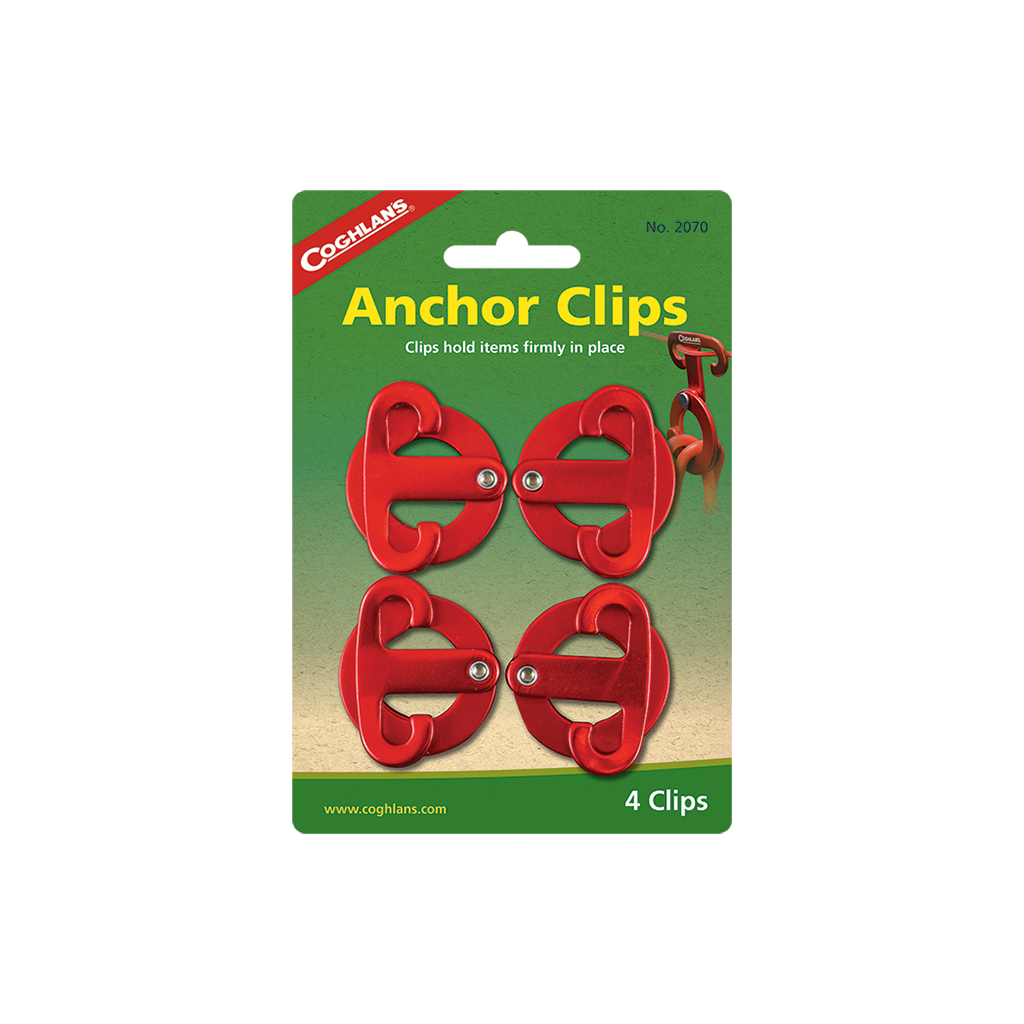 Coghlan's 4-Pack Heavy Duty Anchor Clips for Camping, Hiking, Backpacking - Secure Tarps, Tents, and Gear Outdoors