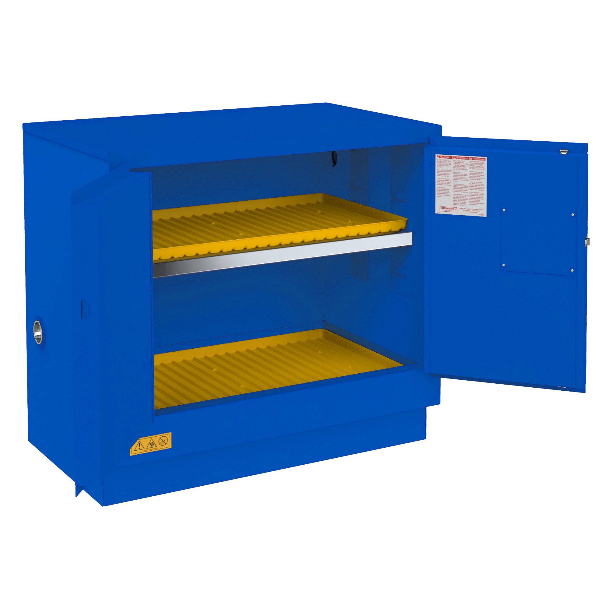 22 Gallon Corrosive Chemical Storage Cabinet - Under Counter Manual Safety Cabinet for Hazardous Liquids - Ideal for Labs, Garages & Industrial Use