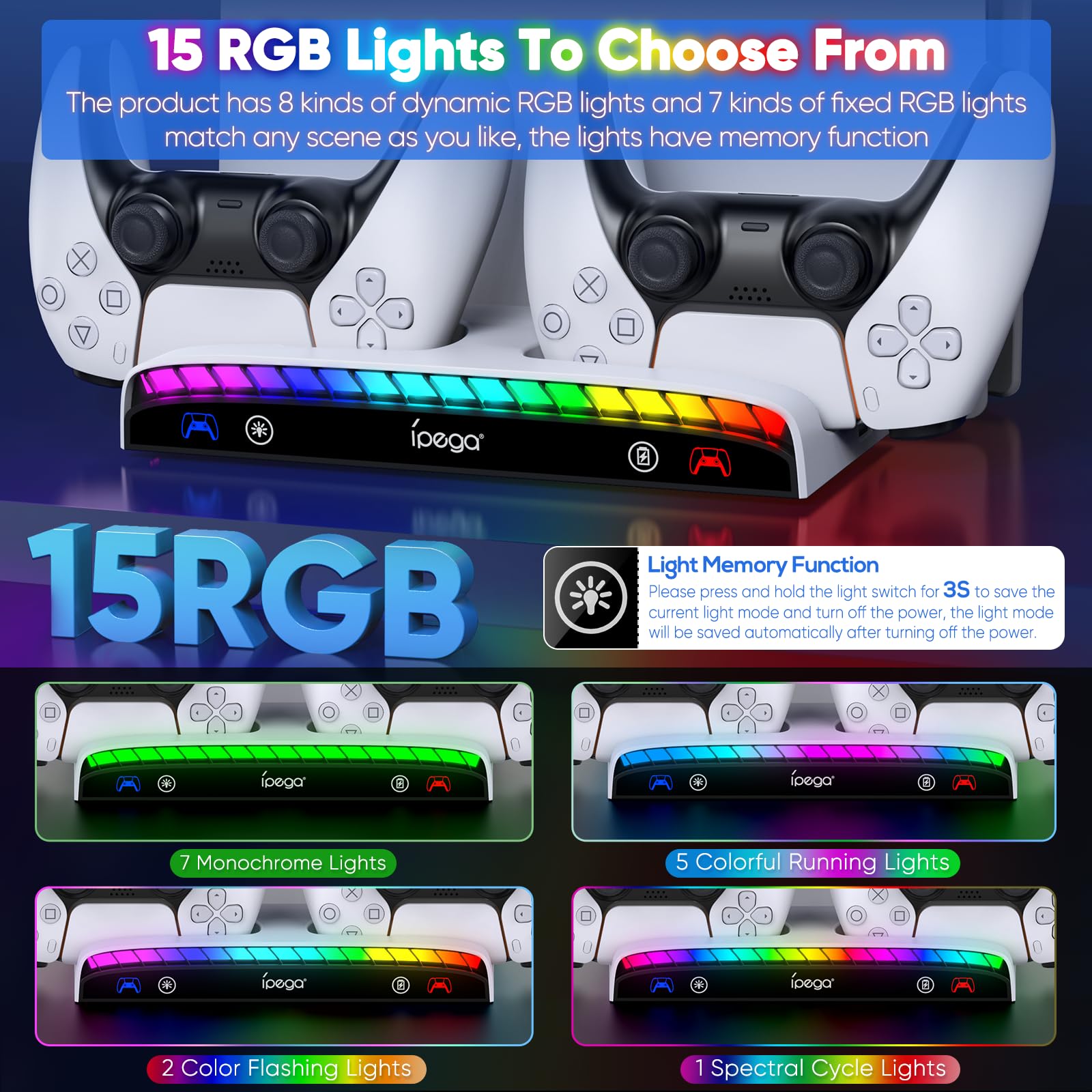 PS5 Slim/PS5 Gaming Console RGB Wall Mount Stand with Charging Station - Stable Metal Bracket for Controller Charger, Headset Holder & 3 USB Hubs (PS5 Slim Pro Disc & Digital Edition) - Perfect for Gaming Setup & Space Saving Organization