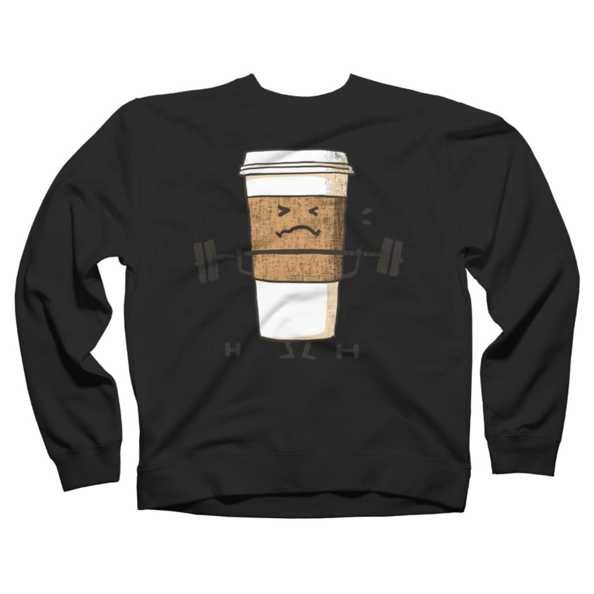 Design By Humans Unisex Strong Coffee Graphic Sweatshirt | Soft Cotton Pullover | Casual Streetwear for Men & Women | Perfect for Coffee Lovers, Everyday Wear & Gifts