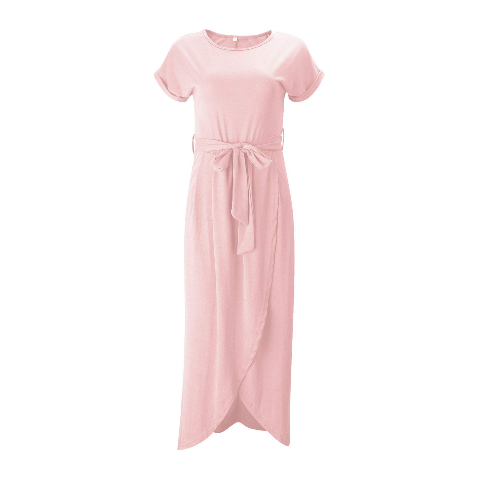 Elegant Women's O-Neck Slim Fit Long Maxi Dress - Breathable Polyester Fabric for Beach, Vacation & Summer Outings