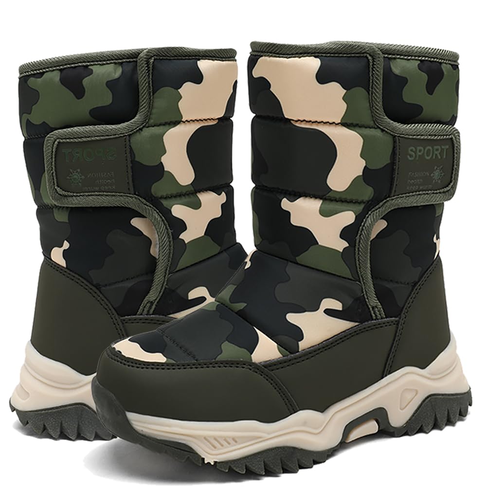 **Unisex Kids Snow Boots - Waterproof Winter Boots for Toddler, Little & Big Kid - Slip Resistant Cold Weather Shoes for Boys & Girls - Perfect for Snow Play, Hiking & Outdoor Adventures**