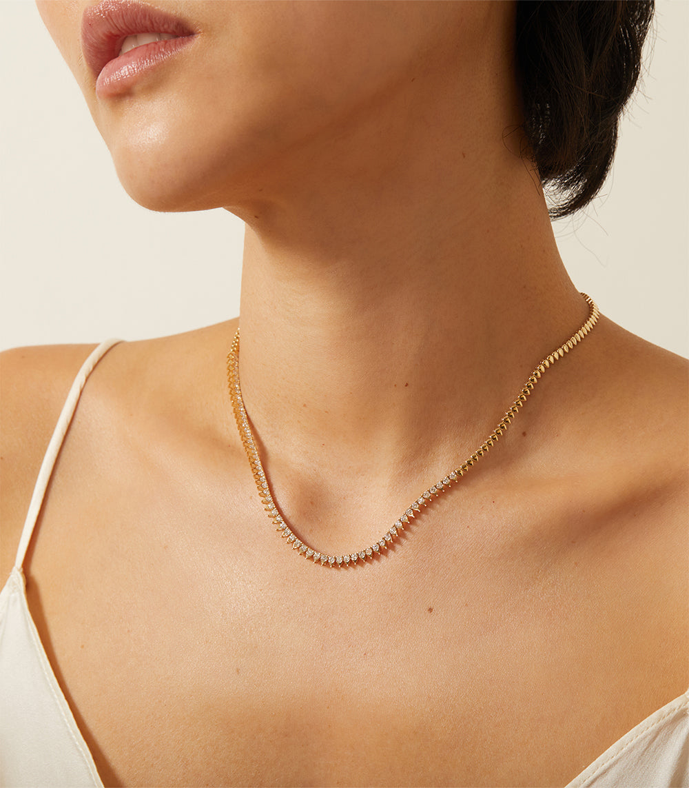 3 Carat Diamond Ring with Hollywood Teardrop Necklace - Elegant Jewelry Set for Weddings, Anniversaries & Special Occasions