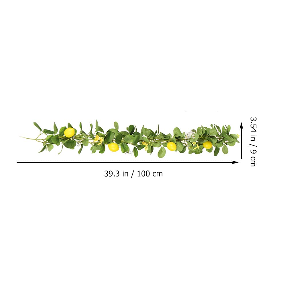 Bestoyard Artificial Lemon Garland - Faux Lemon Wreath with Green Leaves for Wedding, Spring & Home Decor - Yellow Silk Flower Branch for Door Hanging, Table Centerpiece & Wall Decoration
