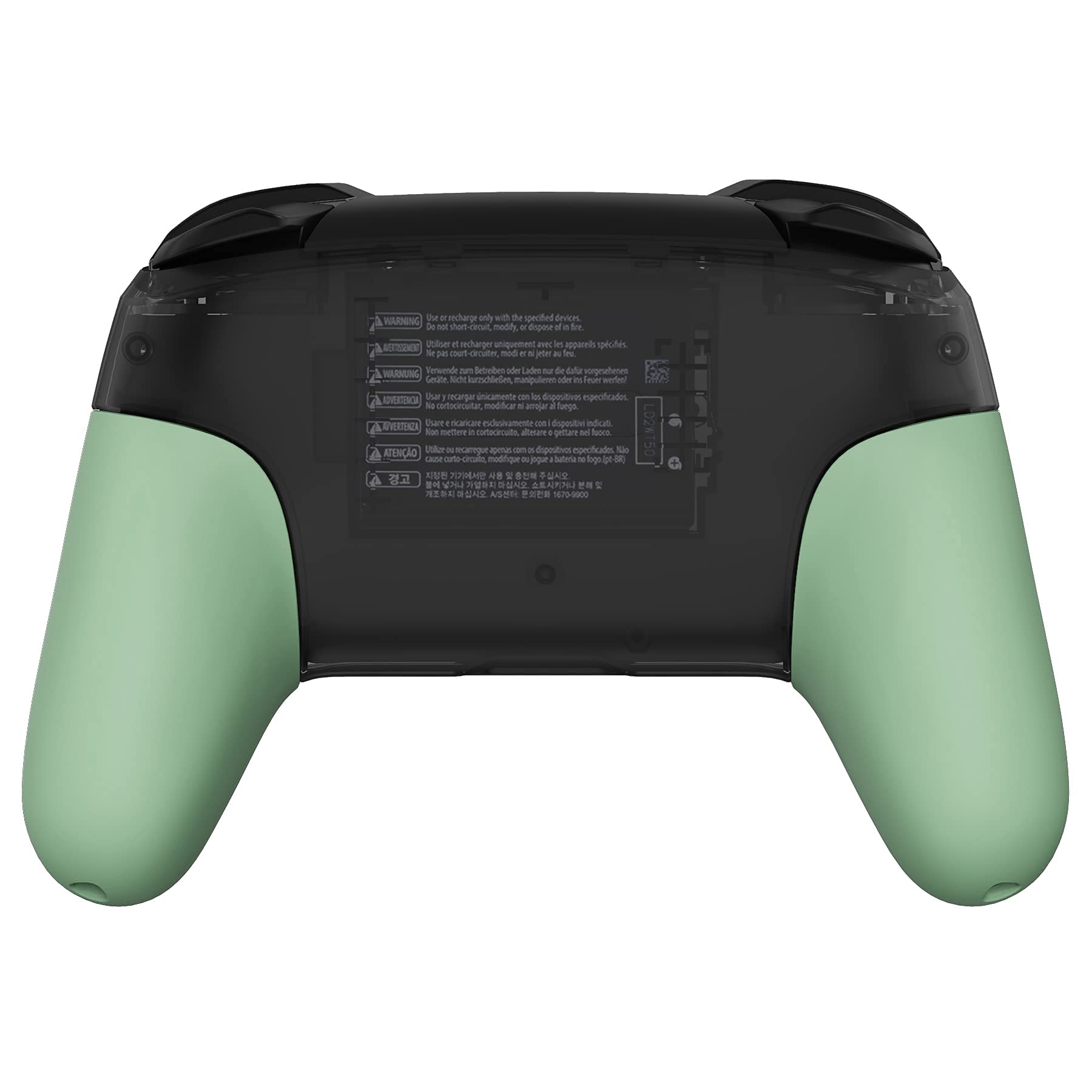eXtremeRate Matcha Green Replacement Handle Grips for Nintendo Switch Pro Controller - DIY Custom Hand Grip Shell (Controller Not Included) | Perfect for Gaming Comfort & Customization