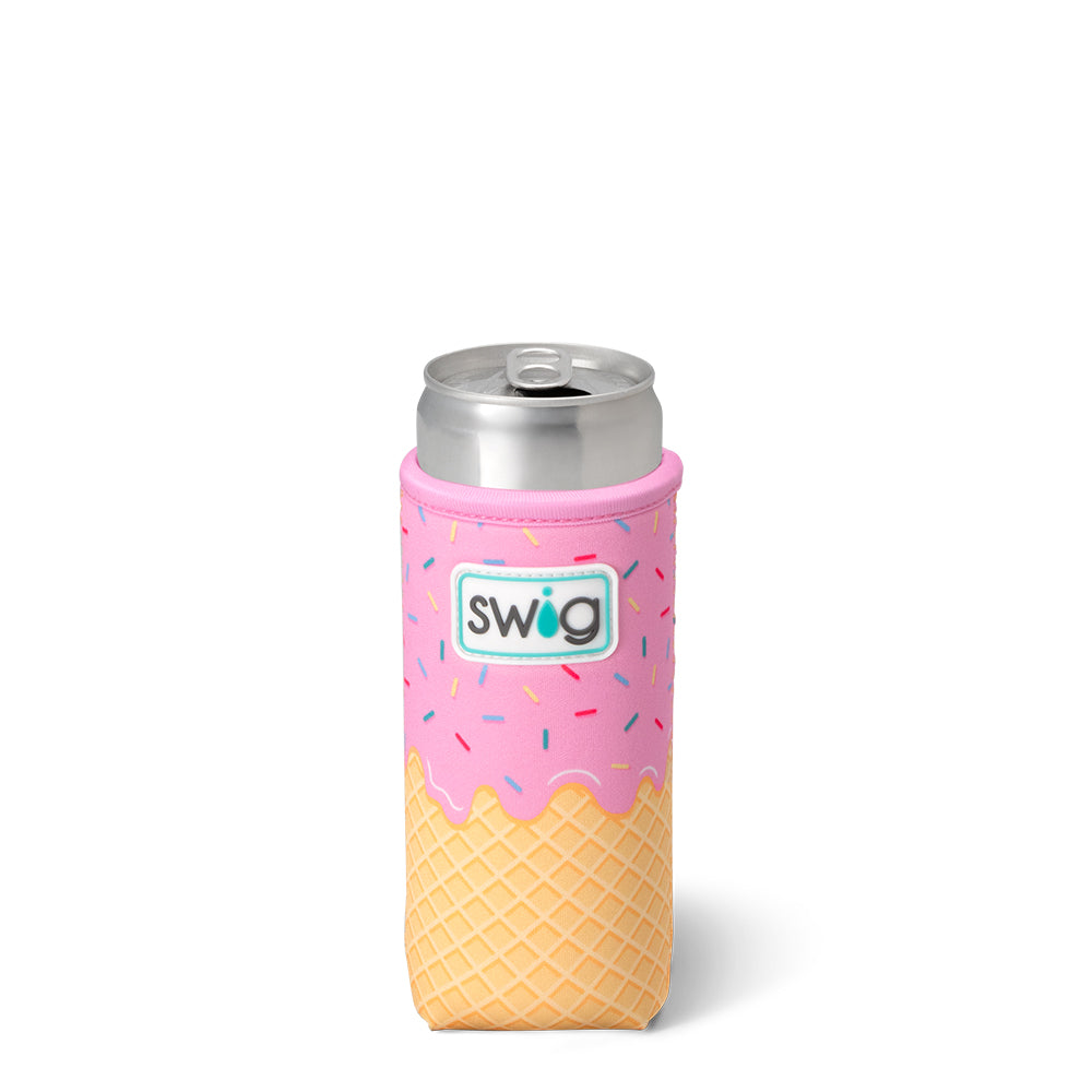 Scoop There It Is Slim Can Coolie - Insulated Beverage Sleeve for Cans, Beer, Soda - Perfect for Pool Parties, BBQs & Outdoor Events