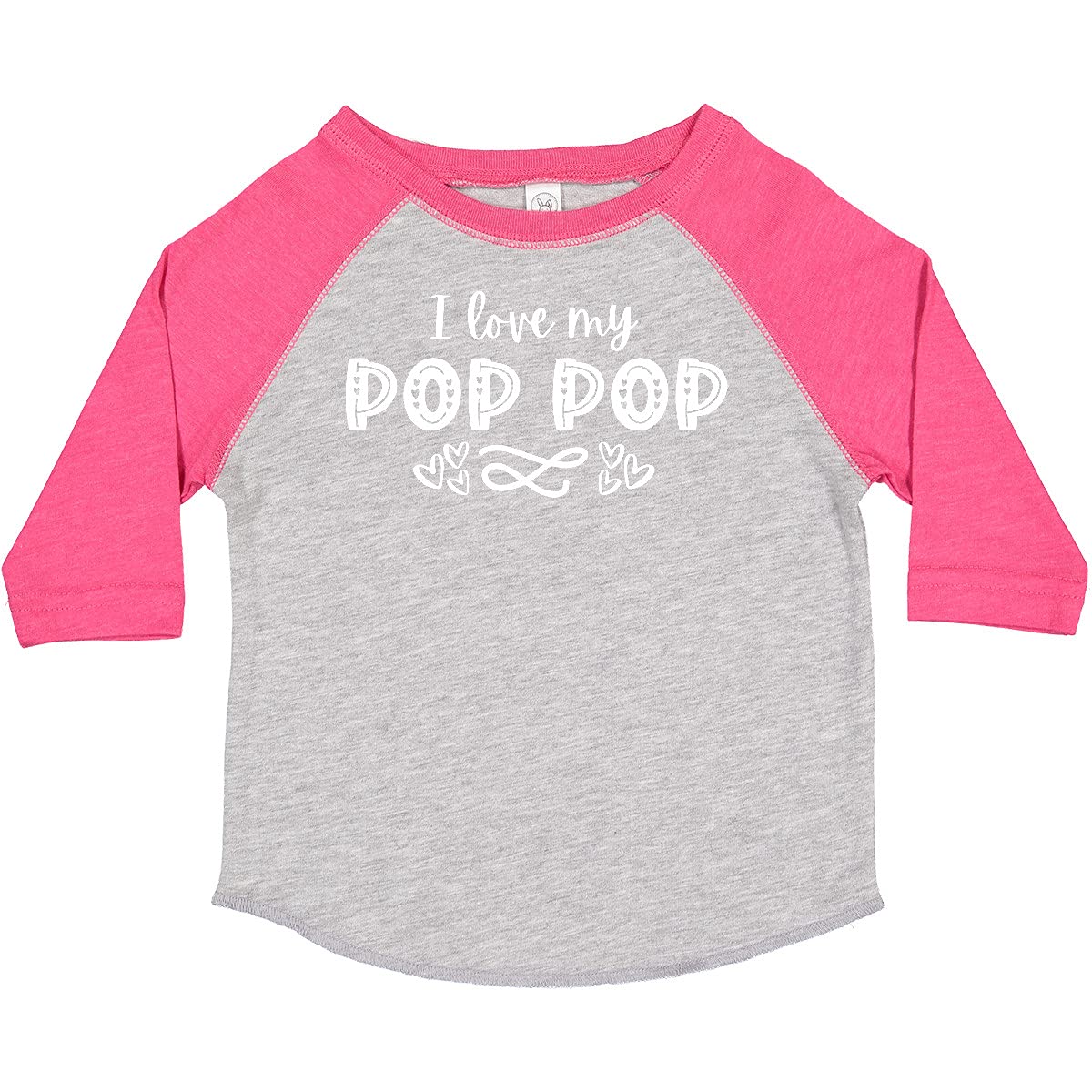 Inktastic I Love My Pop Pop with Hearts Toddler T-Shirt - Cute Grandfather Gift for Kids, Soft Cotton Tee for Toddlers - Perfect for Family Reunions, Birthday Parties & Father's Day