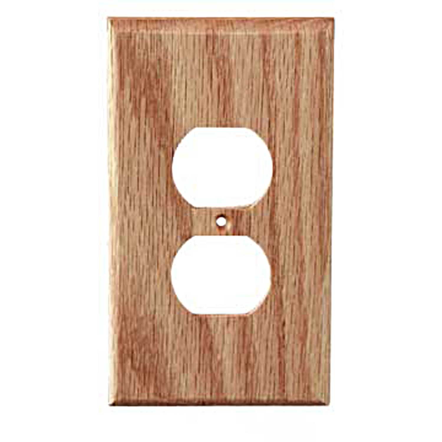 Red Oak Traditional Switch Plate Cover - 1 Duplex Electrical Outlet Cover - Perfect for Home, Office & Commercial Decor