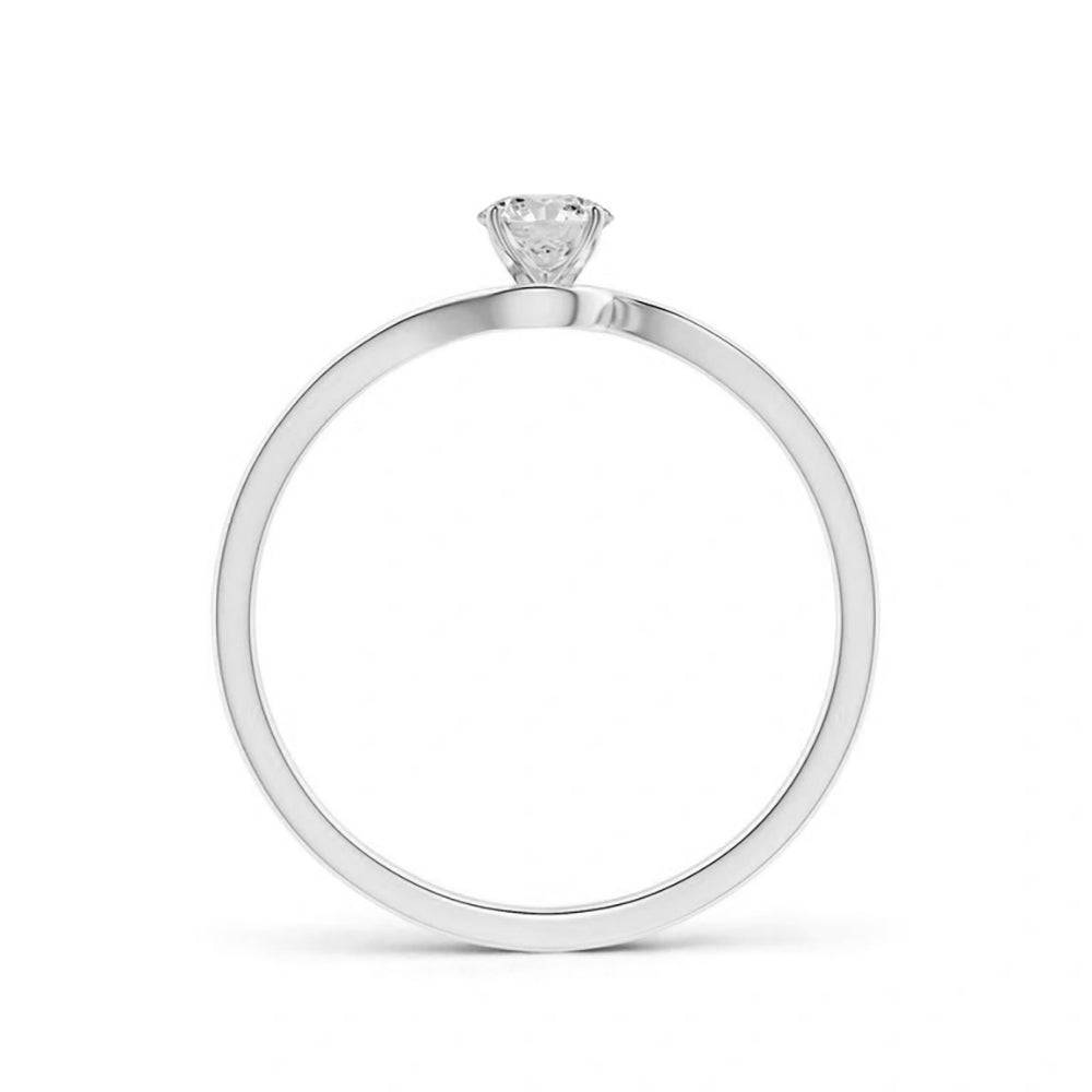 Classic Solitaire Round Lab Grown Diamond Twist Promise Ring for Women - Elegant Engagement, Anniversary & Wedding Jewelry Gift