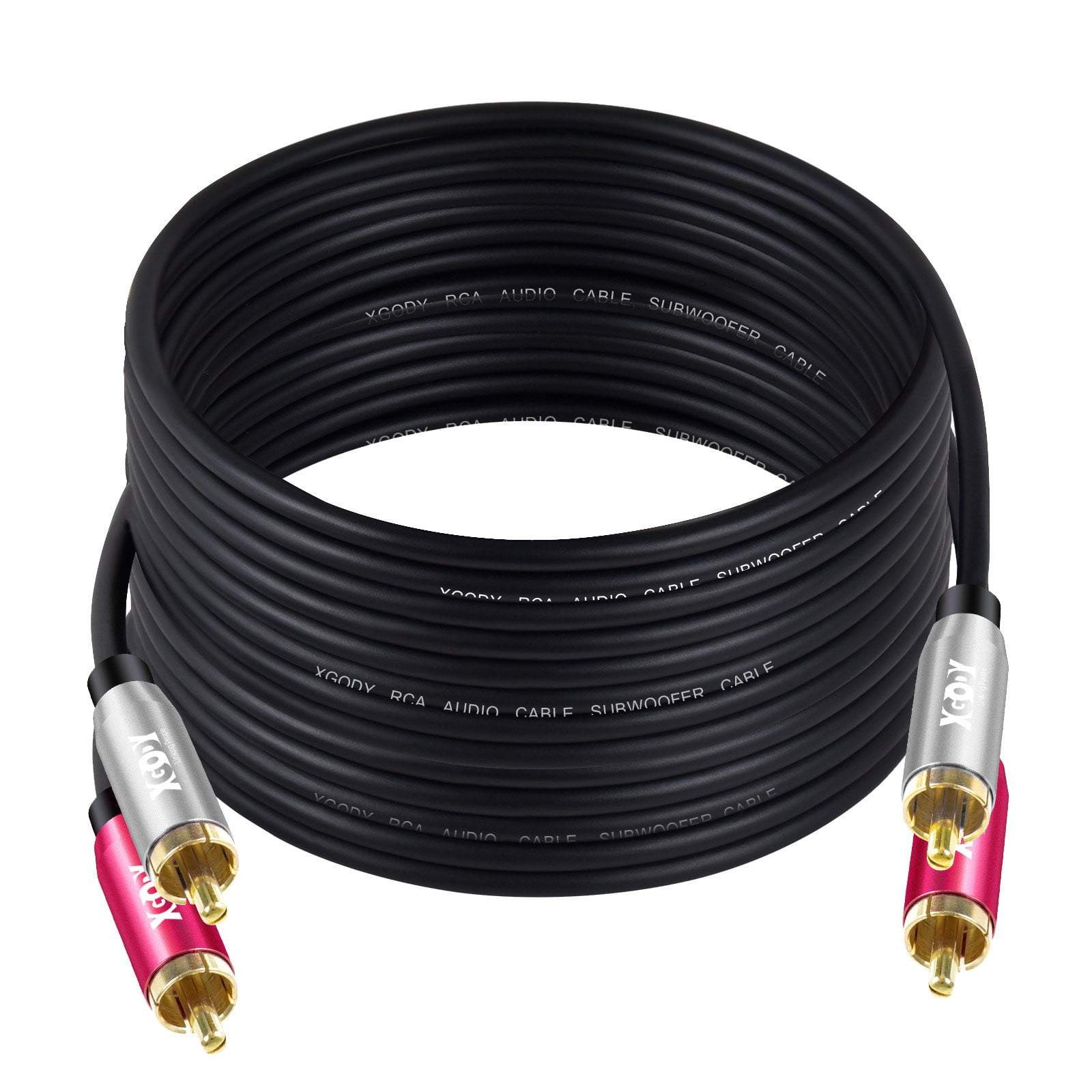 High-Quality RCA Audio Cable 1.2m/2.4m/4.6m - Gold Plated Connectors for Home Theater, Stereo System & DJ Equipment