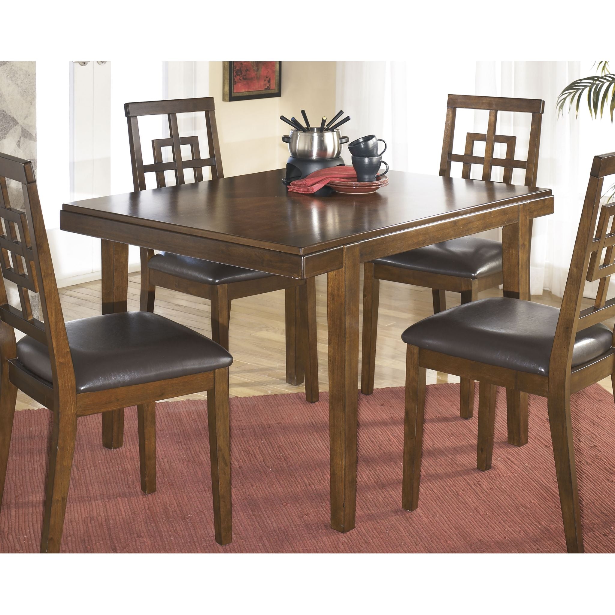 Cimeran Rectangle Dining Table Set with 5 Chairs - Modern Kitchen & Dining Room Furniture for Family Gatherings & Dinner Parties