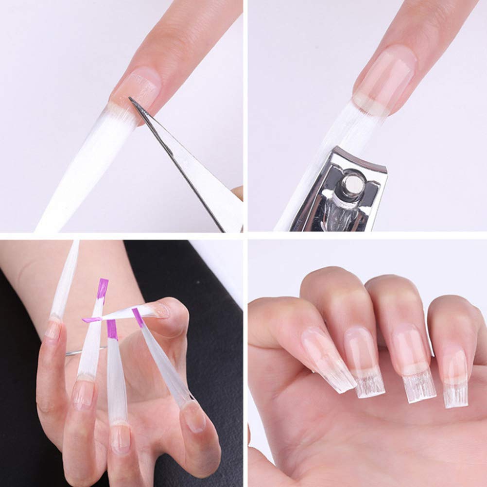 100pcs Fiberglass Nail Extension Kit - Professional Manicure & Nail Art Supplies for Strong, Natural-Looking Nails | Perfect for Salon, Home Use & DIY Nail Designs