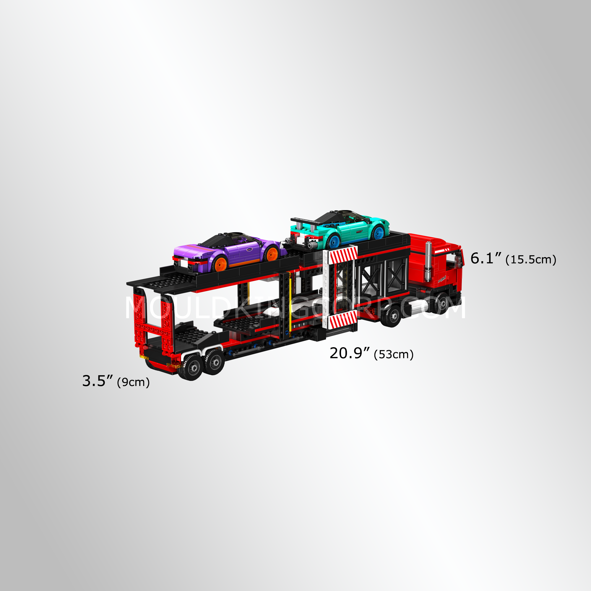 Mould King 24078 Sports Car Transporter Truck Building Set - 997 Piece Construction Toy for Kids & Adults | STEM Educational Building Blocks for Creative Play, Birthday Gifts & Home Decoration