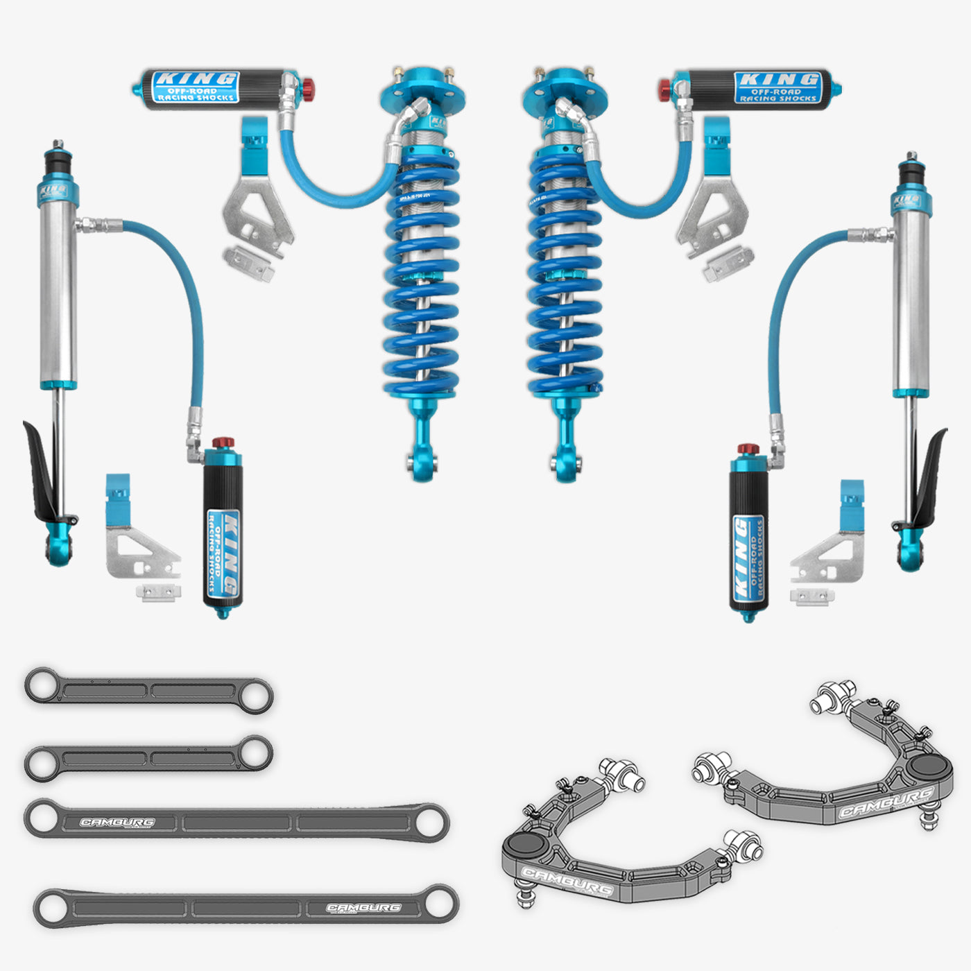 Toyota Tundra King 2.5 RR Coilovers & Rear Shocks with Upper Arms & Trailing Arm Combo Kit for 2022-2025 Models - Off-Road Suspension Upgrade for Enhanced Performance & Durability