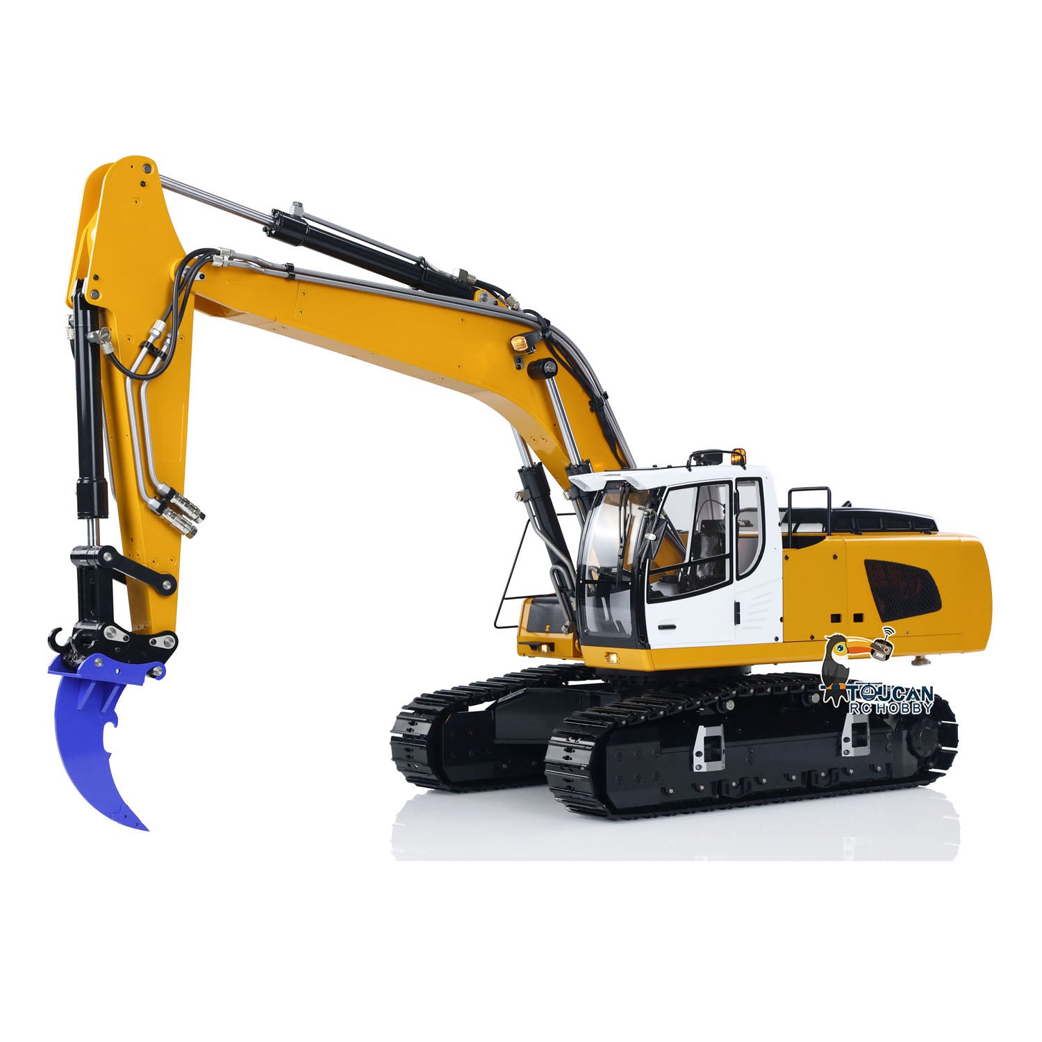 1/14 Scale RC Hydraulic Excavator Toy - 946 Digger with Metal Clamshell Bucket, Ripper & Rotating Cabin | Remote Control Construction Vehicle for Adults & Kids | Outdoor Sandbox, Construction Site Play & Collection  (Note: Removed 