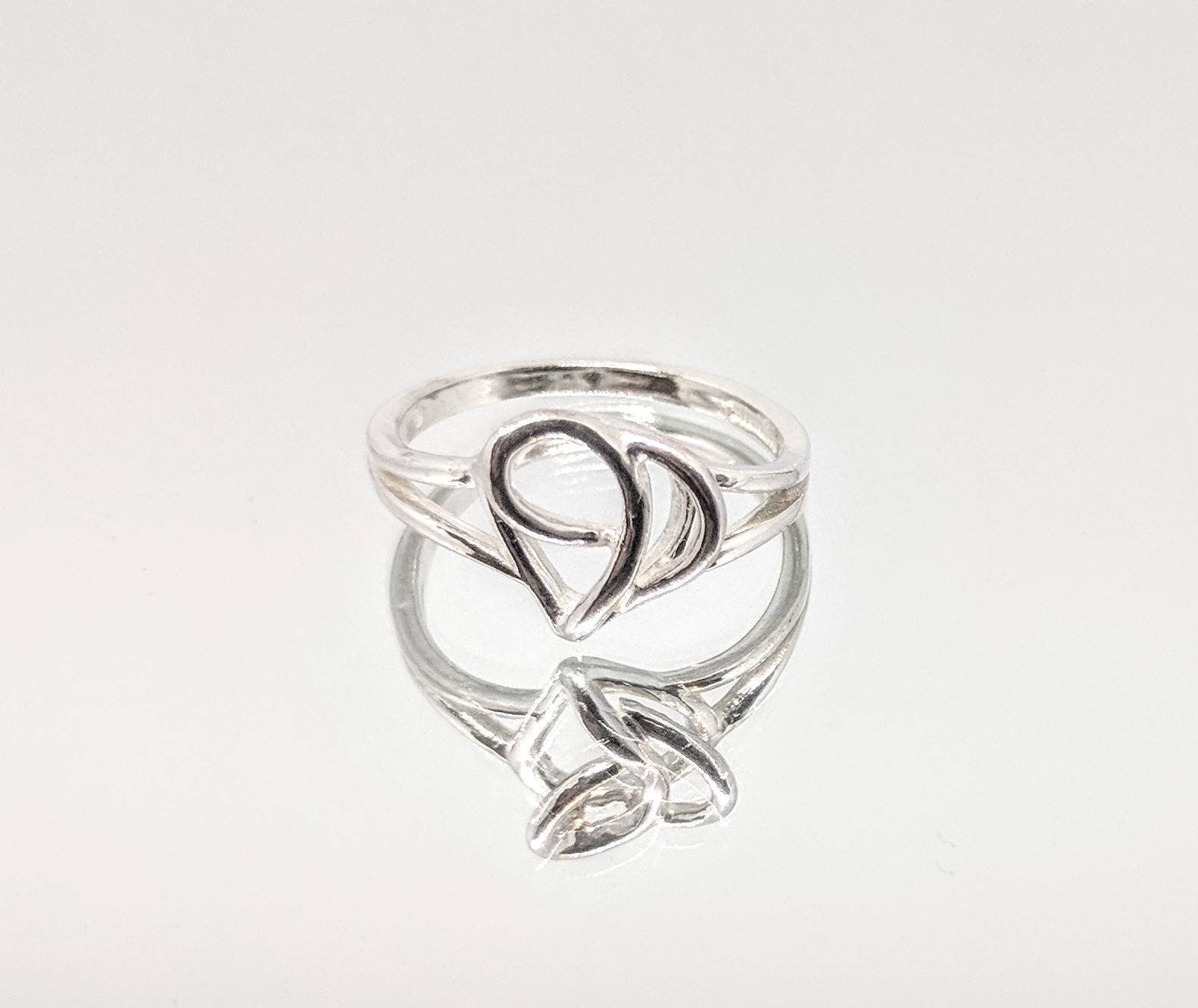 14K Gold or Sterling Silver Freeform Heart Ring - Size 7 DIY Jewelry Making, Fashion Statement Ring for Women - Perfect for Valentine's Gift, Anniversary Present or Everyday Wear