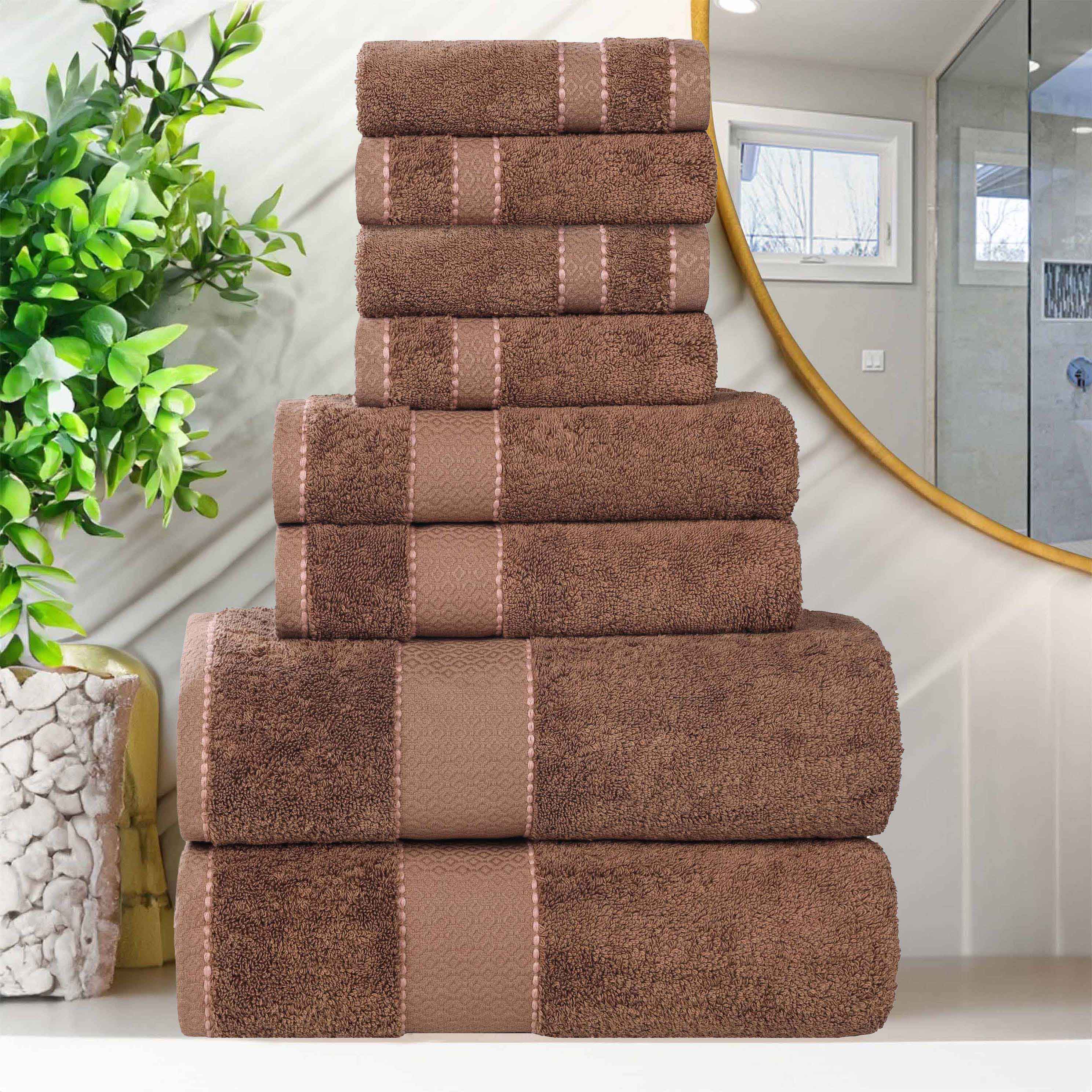 Premium 8-Piece Giza Cotton Towel Set - Ultra Absorbent, Soft & Durable Egyptian Cotton Bath Towels for Spa, Bathroom & Luxury Home Use