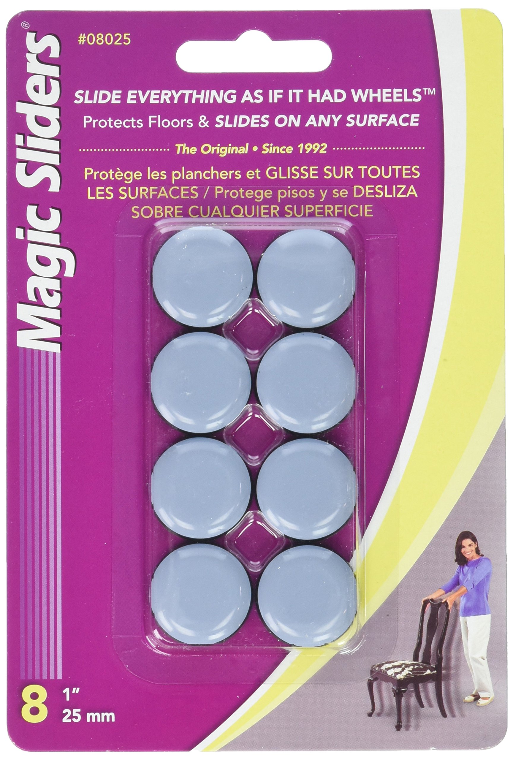 Magic Sliders LEPUSPTLSHI7737 - 8 Pack White Furniture Glides for Smooth Movement - Perfect for Chairs, Tables, Sofas & Home Office Furniture - Protect Floors & Reduce Noise
