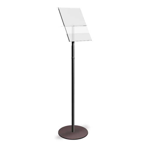 Angled Acrylic Floor Stand Display Holder - Adjustable Telescopic Pole with 11
