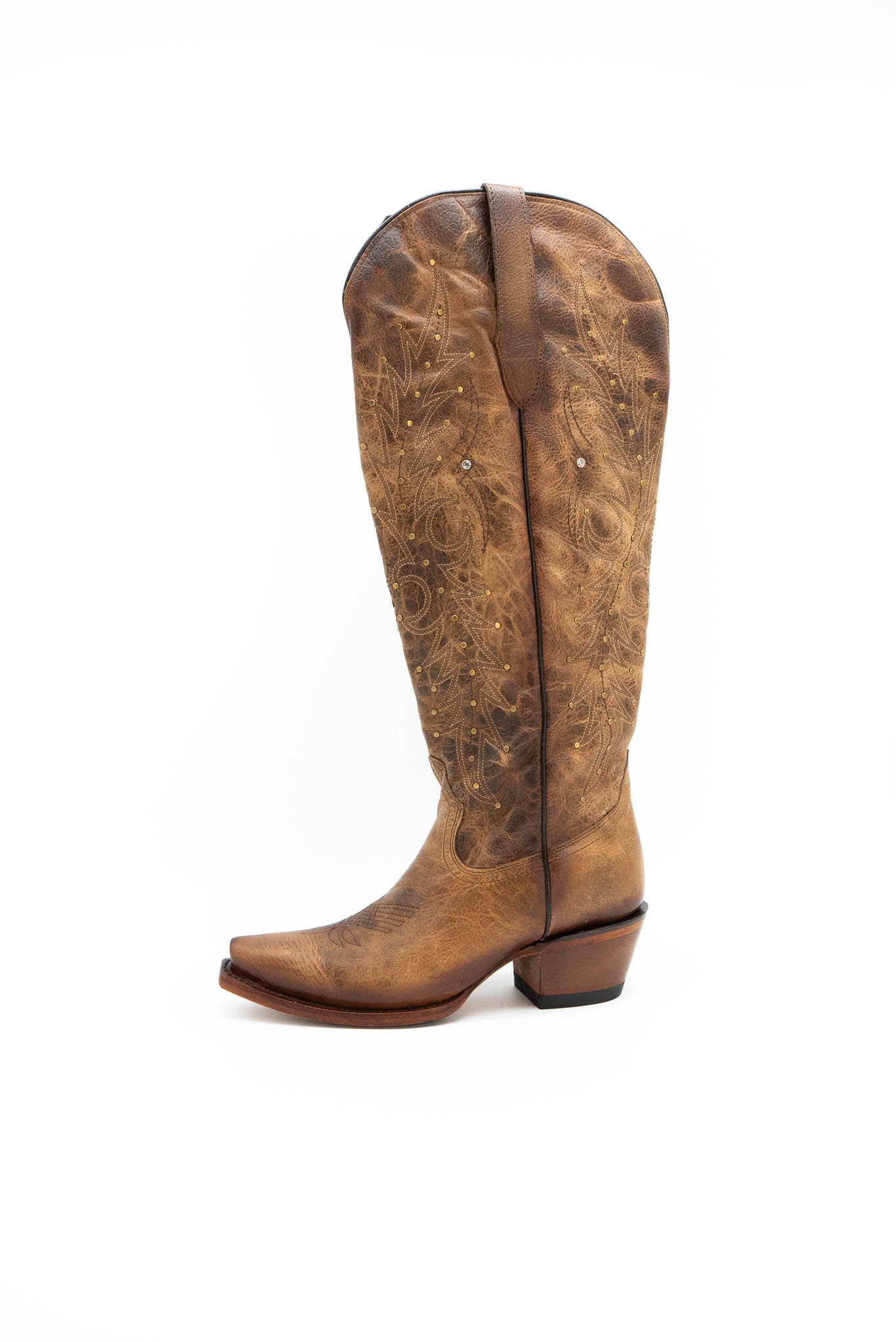 Paulina Women's Tall Wide Calf Cowgirl Boots - Comfortable Snip Toe Western Riding Boots for Country Dancing, Rodeo & Outdoor Activities
