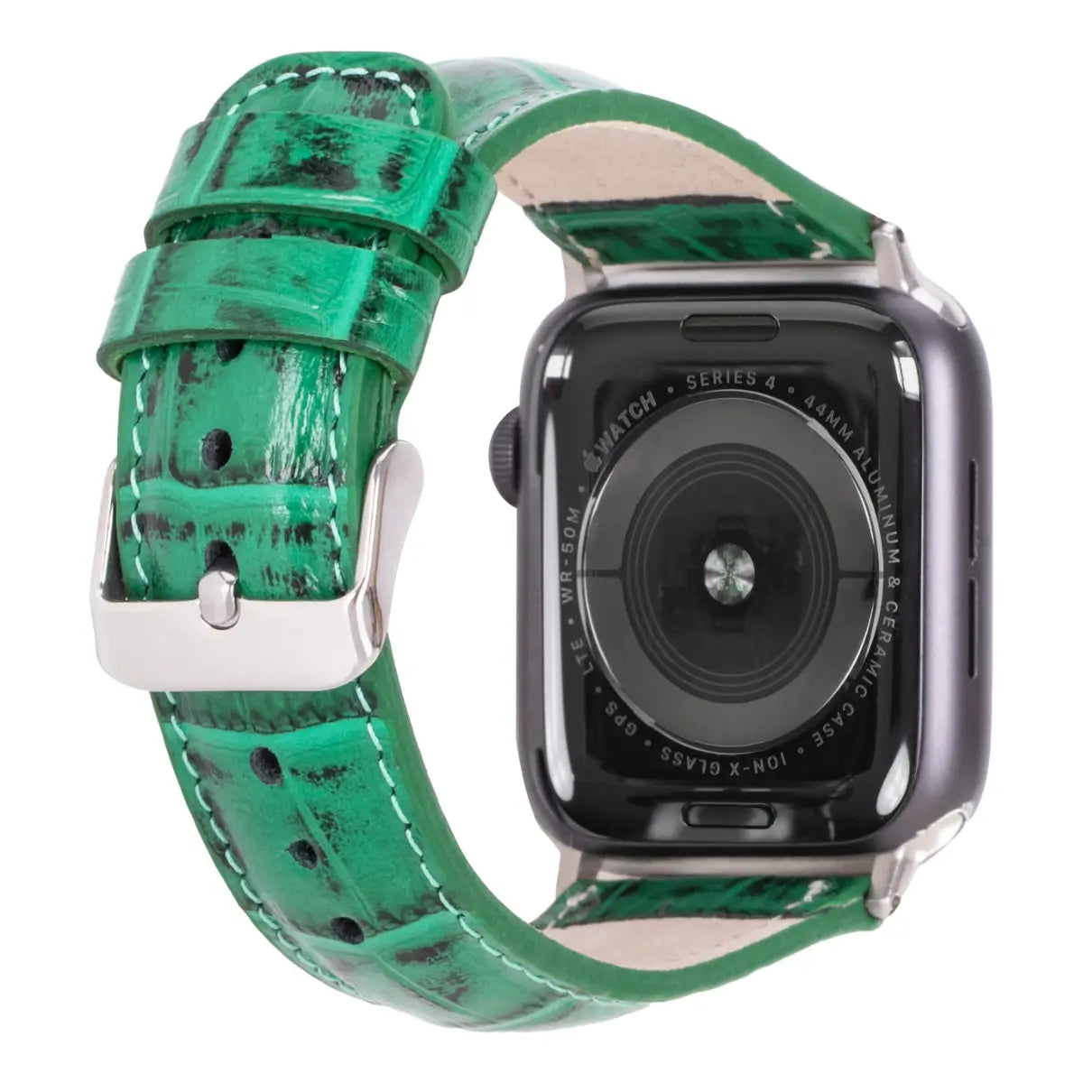 Premium Green Crocodile Pattern Leather Apple Watch Band - Stylish & Durable Replacement Strap for Apple Watch Series 1-9 - Perfect for Business, Casual & Outdoor Activities