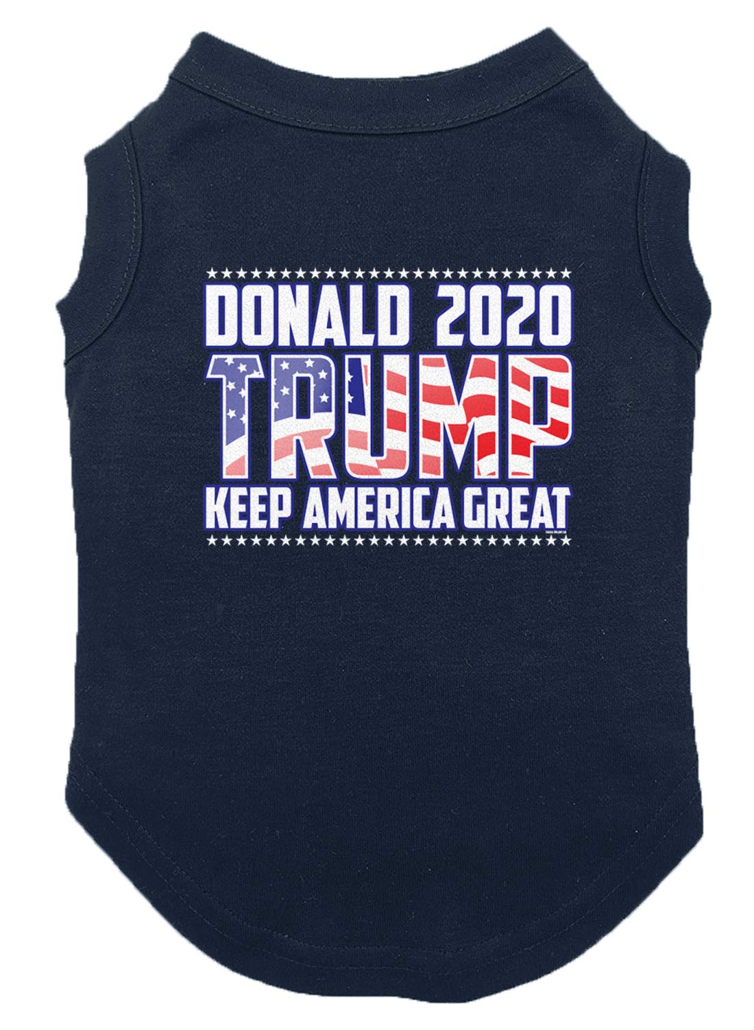 Haase Unlimited Donald Keep America Great 2020 Patriotic Dog Shirt - Navy Blue Medium Size for Small Dogs - Perfect for 4th of July, Election Day & Political Events