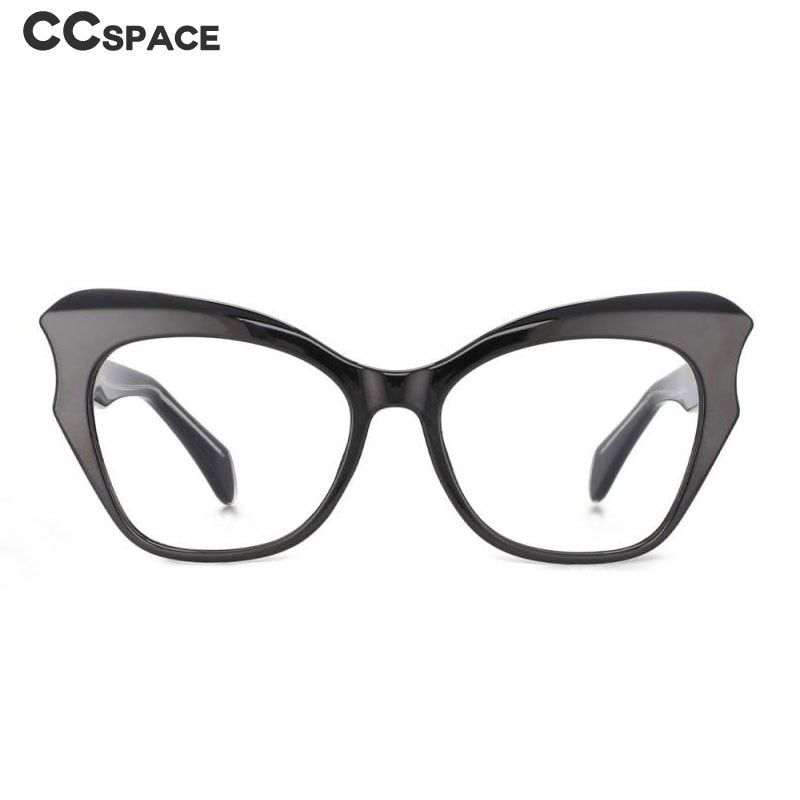 CCspace Women's Full Rim Oversized Cat Eye Glasses - Lightweight Titanium Frame (Model 53814) - Perfect for Work, Reading & Fashion Accessories