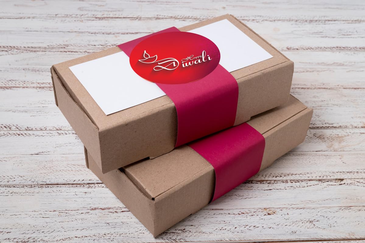 Happy Diwali Round Self-Adhesive Stickers - 1.25 Inch Gift Wrapping Labels, Pack of 196 - Perfect for Festive Gift Wrapping, DIY Crafts, and Party Decorations