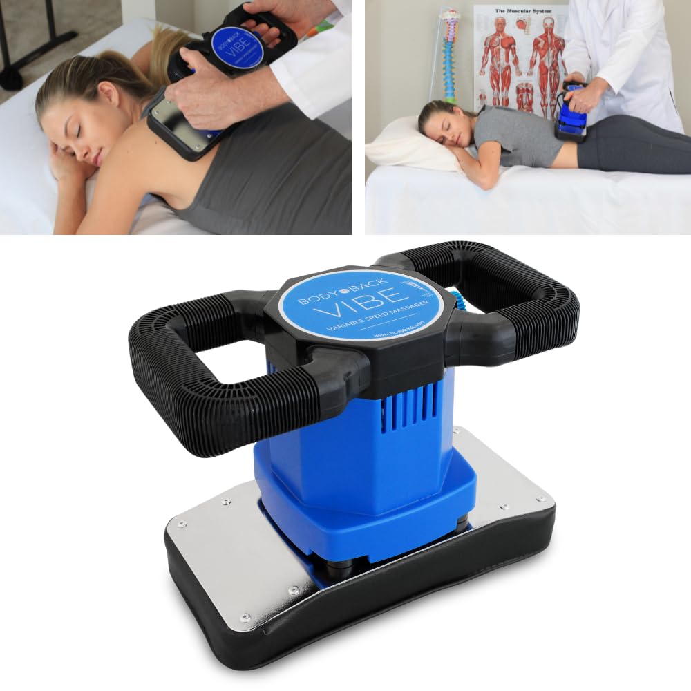 Body Back Vibe 2.0 Handheld Massager - Adjustable Speed Deep Tissue Massage for Back Pain Relief & Muscle Recovery - Chiropractic Therapy Tool for Relaxation at Home, Office or Gym - Portable Electric Massager for Neck, Shoulder & Full Body